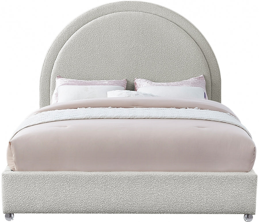 Rich Cream Boucle Fabric Bed – IF-5205