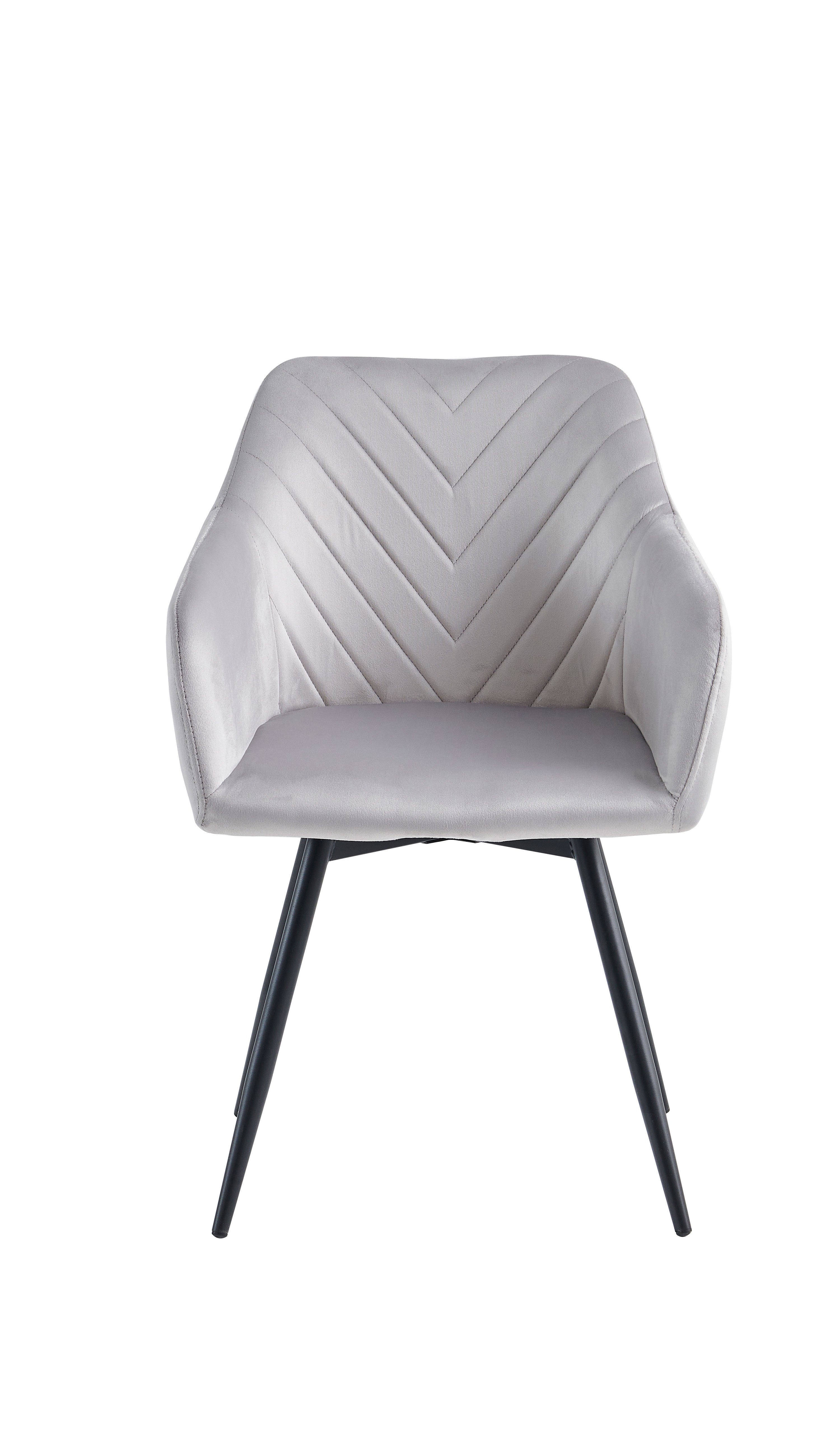 Upholstered in Soft Light Grey Velvet Dinette Set – T-1550 C-1551