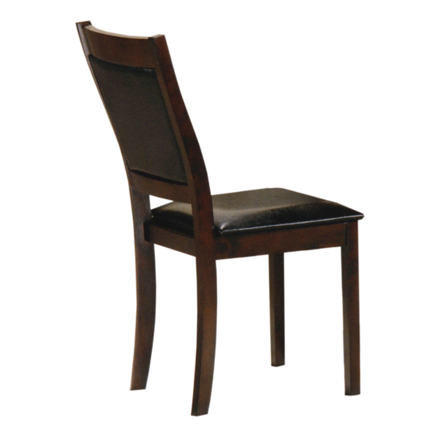 Espresso Wood Dining Chair with Faux Leather Seat – C-1064