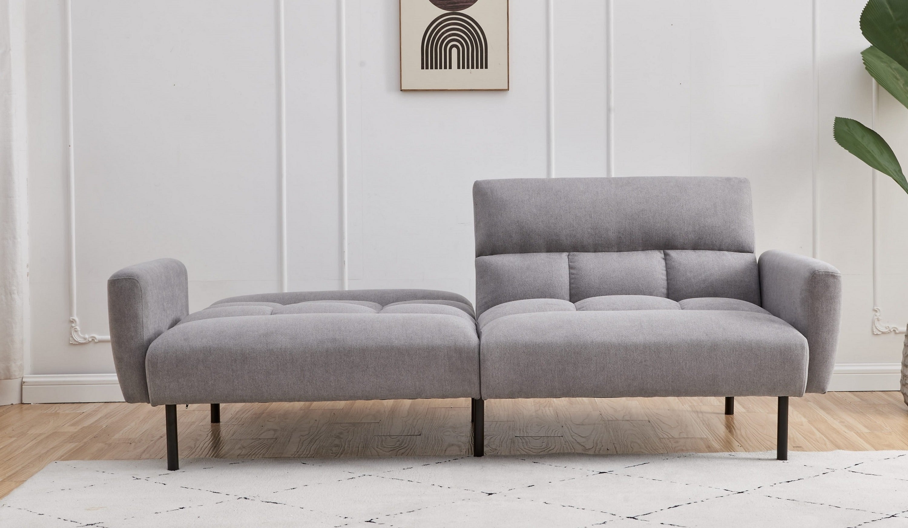 Light Grey Tufted Sofa Bed – IF-8041