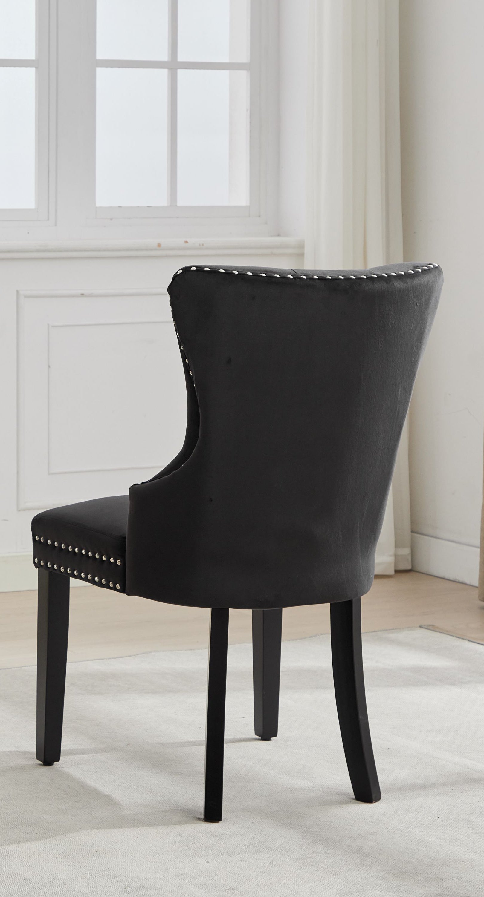 Dark Espresso Wooden Legs Accent Chair – C-1226