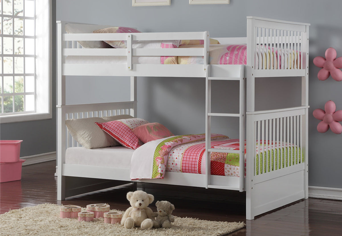 White Finish Bunk Bed – B-123W