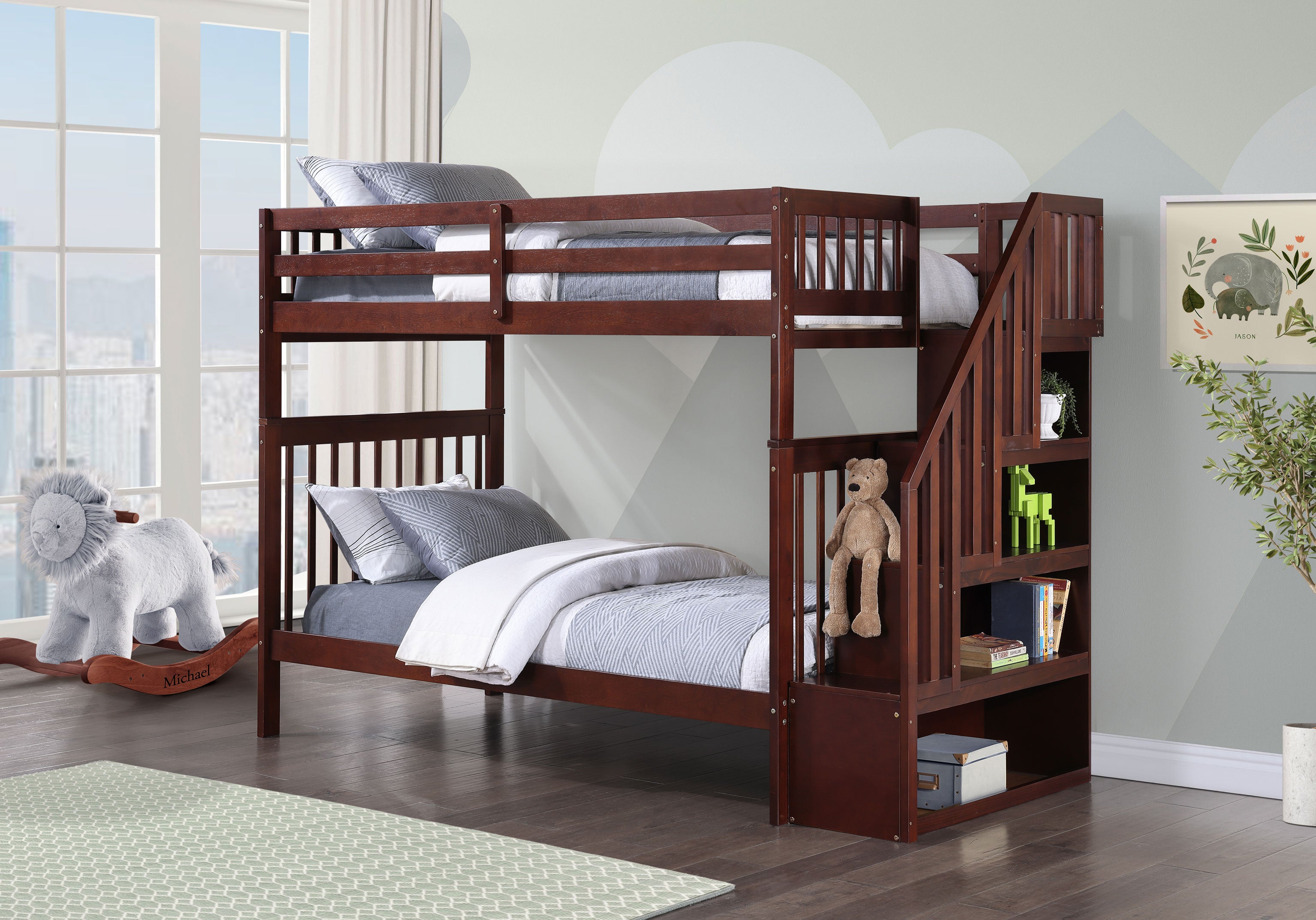 Please note The staircase is Reversible and can be installed on the Left or Right Side Bunk Bed –...