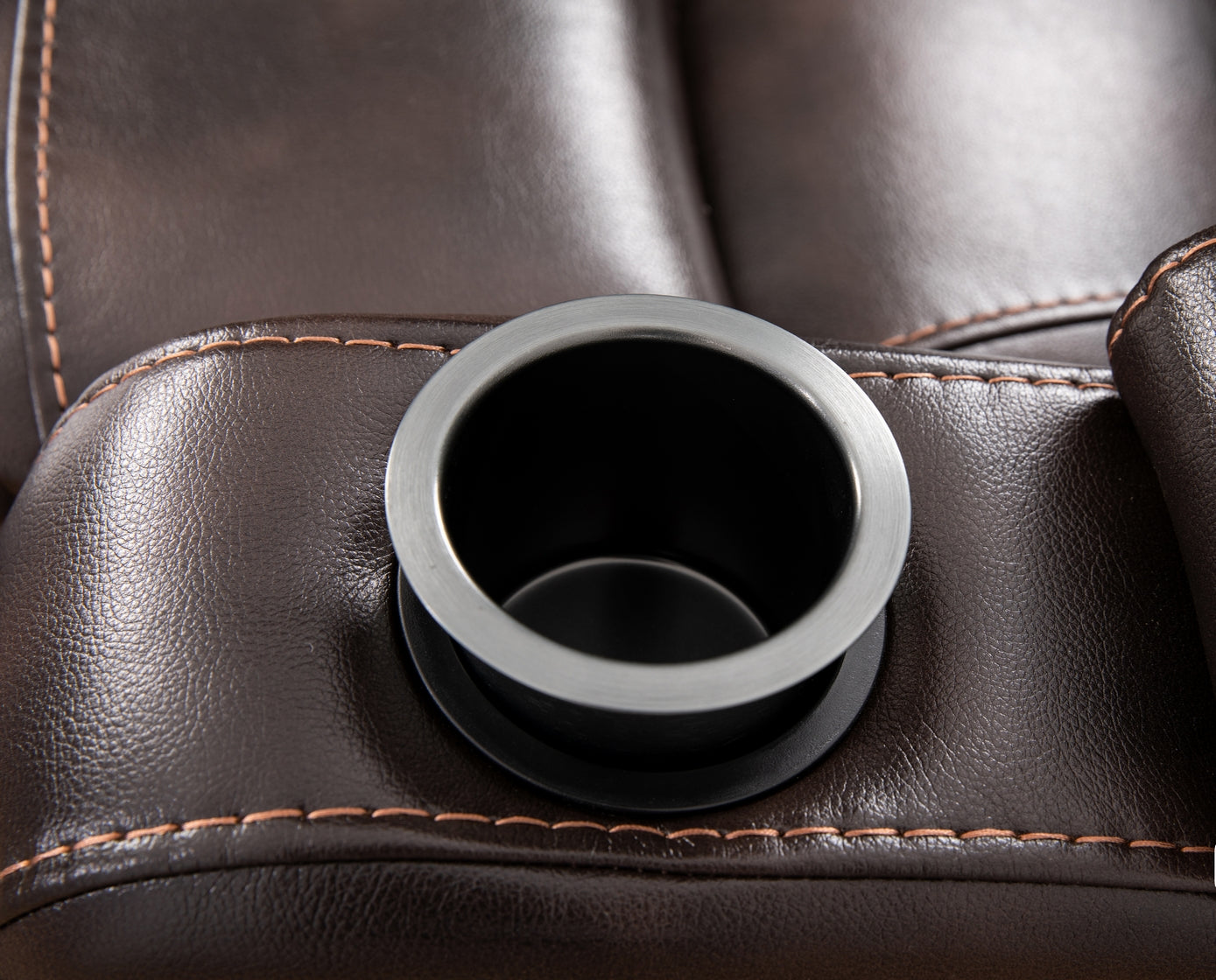 Brown Leather Power Recliner with Cupholder – IF-6311-M Recliner