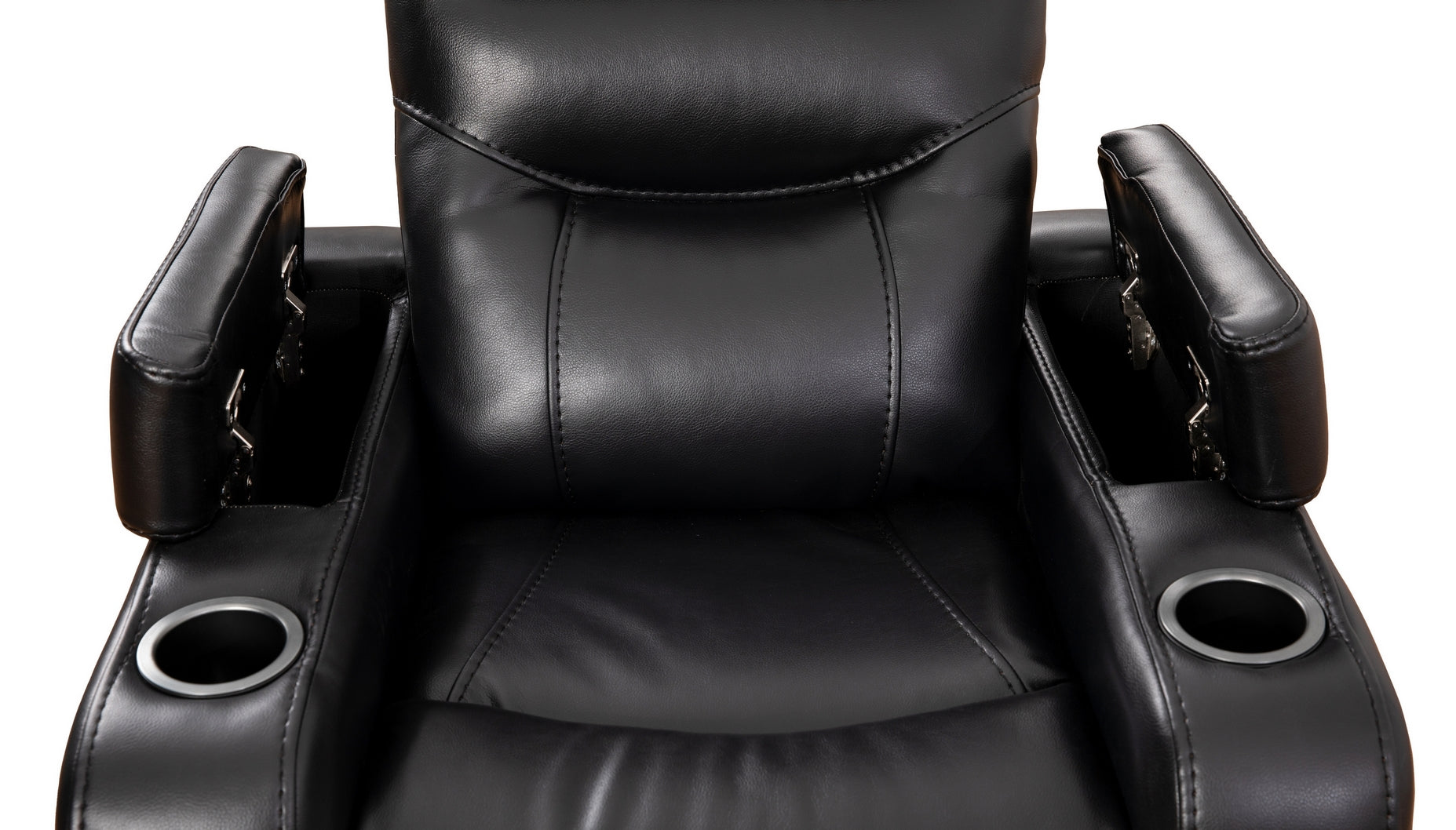 Black Leather Power Recliner with Cupholder – IF-6310-M Recliner