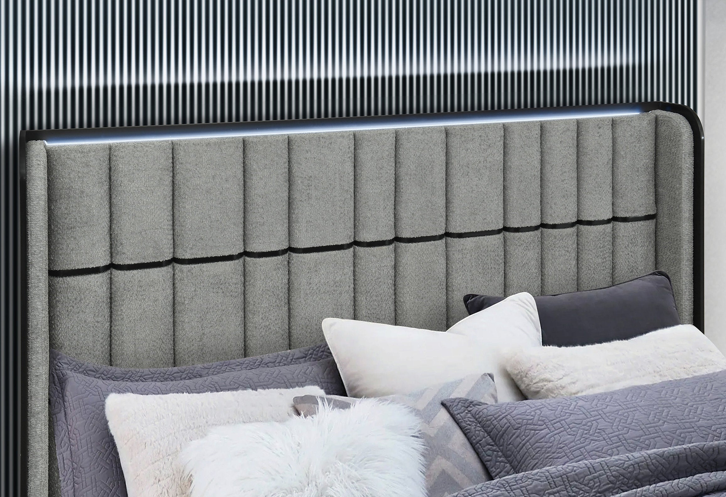 Isabella - Grey Bedroom Set with TV support