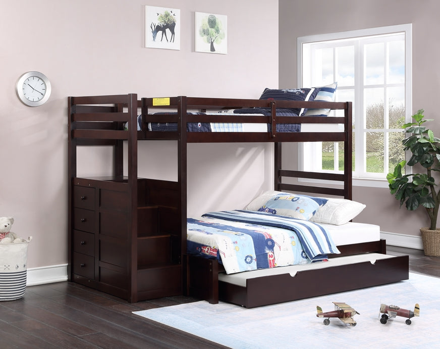 Staircase is Left-Hand side facing and cannot be changed to Right side Bunk Bed – B-1890-EK (Sing...
