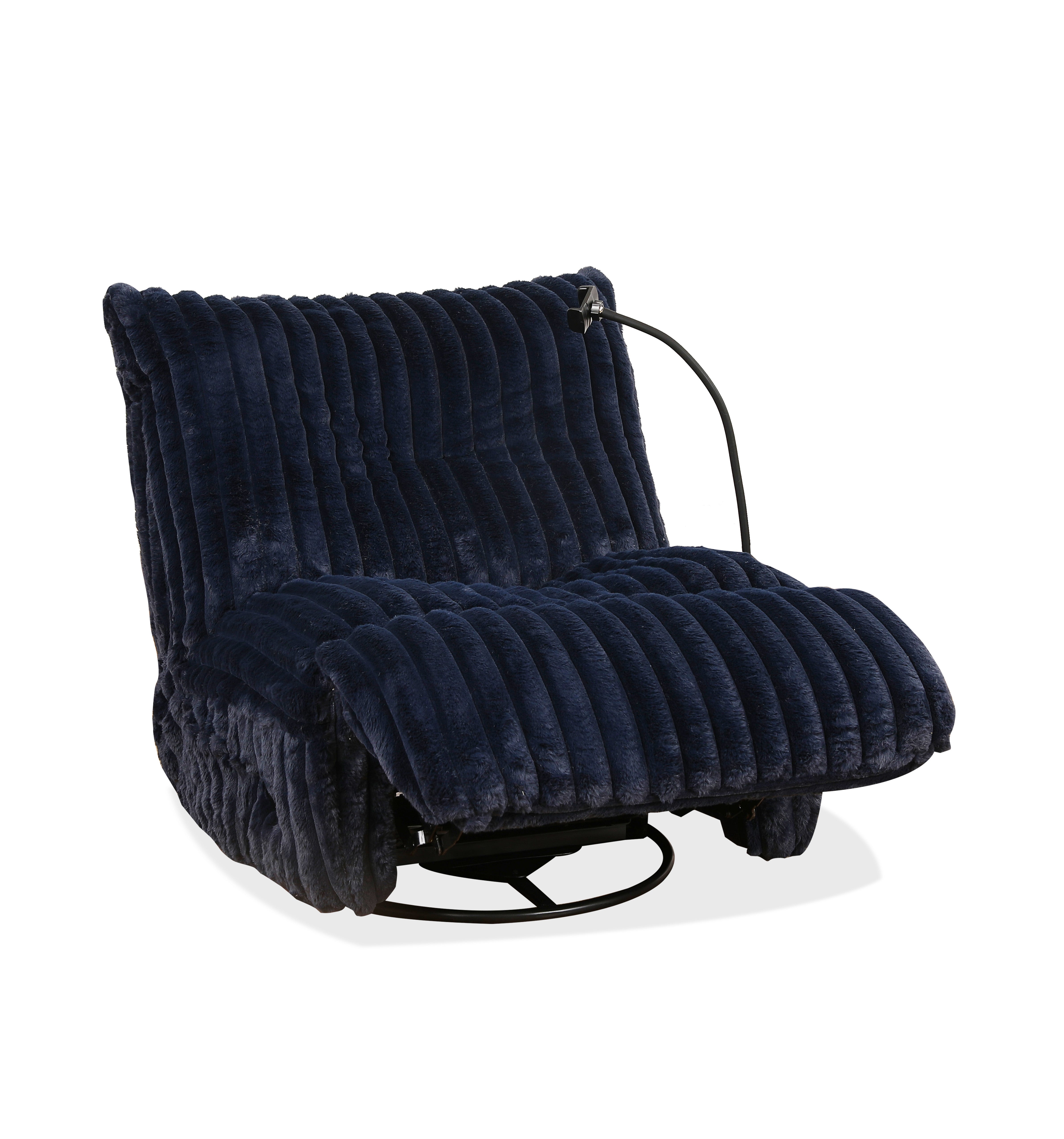 Navy Blue Corduroy Bean Bag-Style Recliner – IF-6306-M Recliner