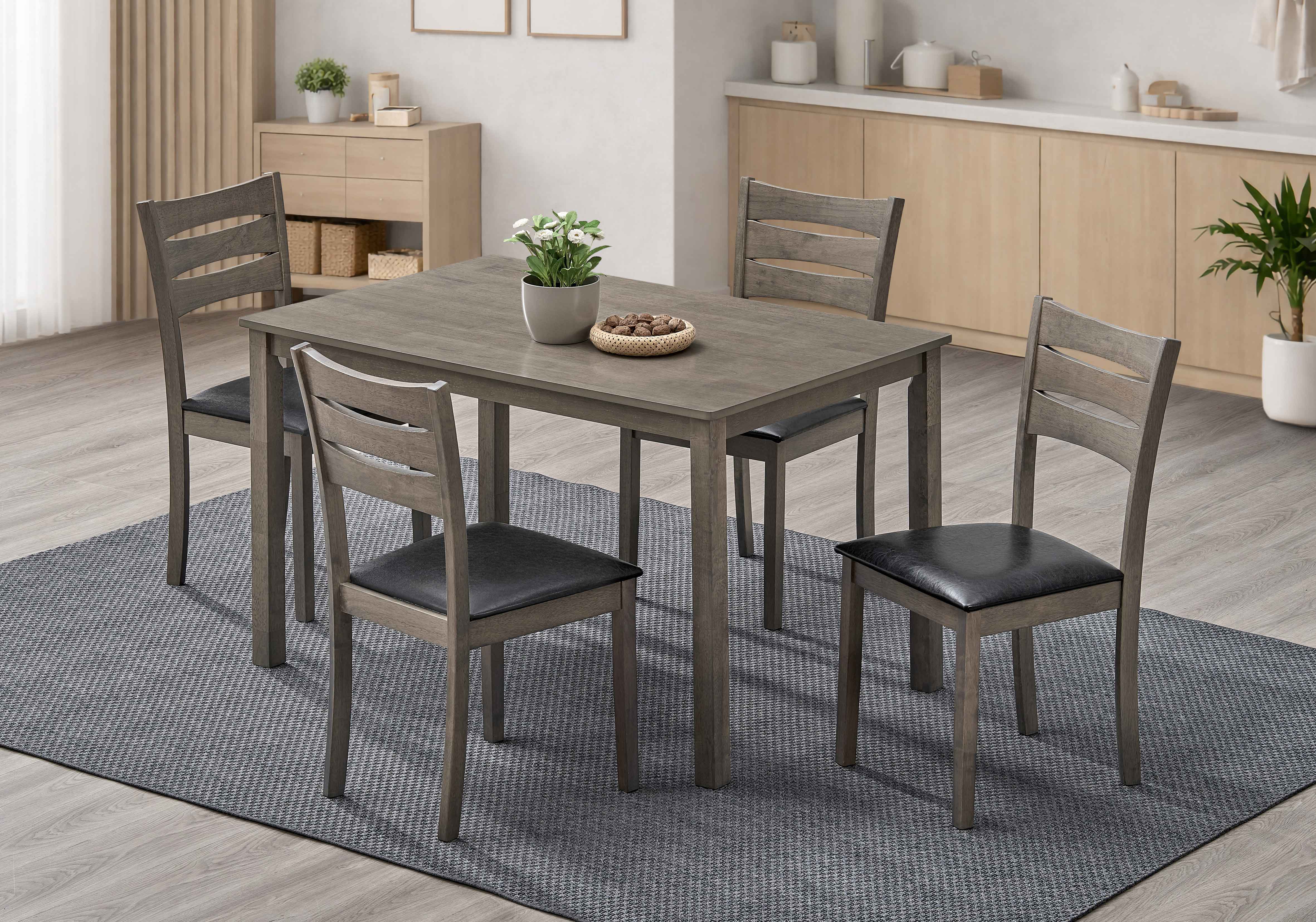 Made from Rubber Wood and Wood Veneers Dinette Set – T-1050 C-1053