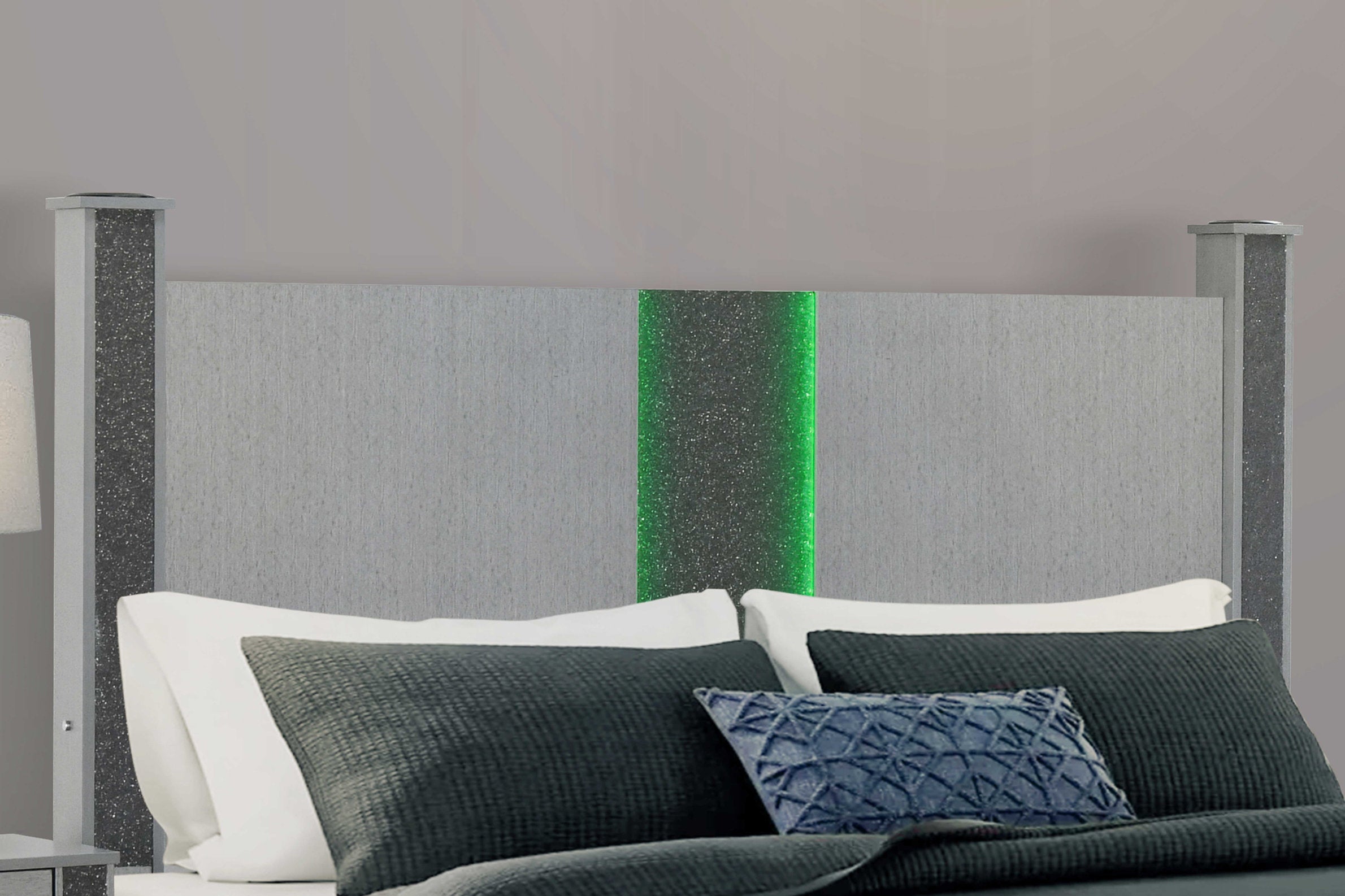 Logan-Silver Bedroom Set Bluetooth Audio