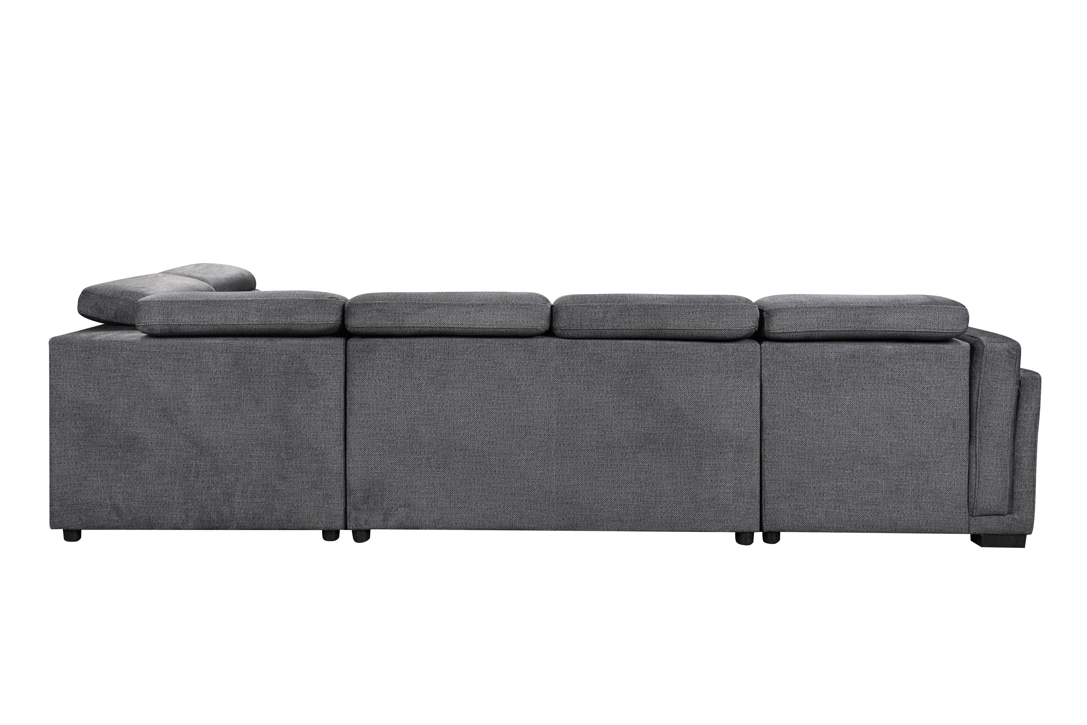 Grey Sectional Sofa with Storage Ottoman – IF-9090 LHF