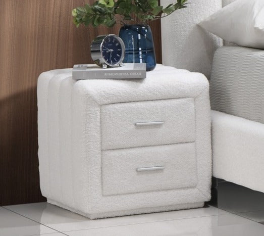 Soft White Teddy Bear Fabric Night Stand – IF-5101