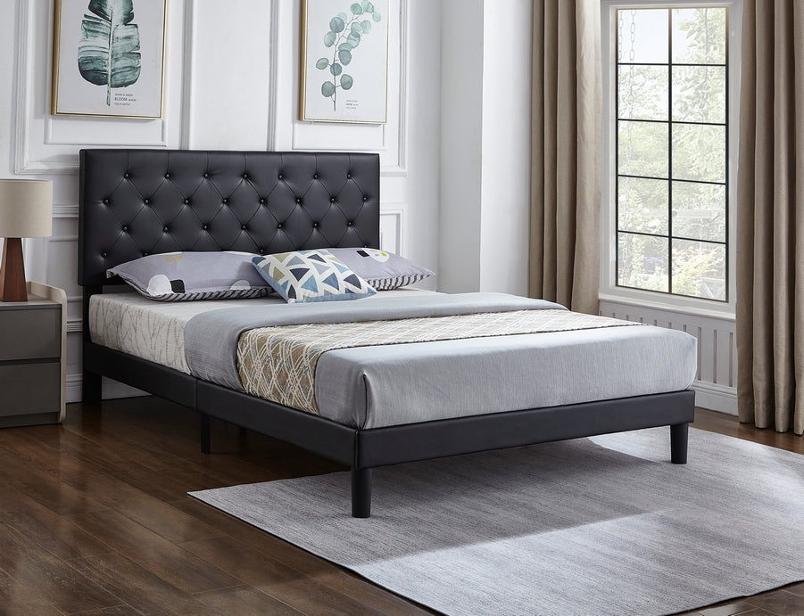 Charcoal Tufted Platform Bed – IF-5380