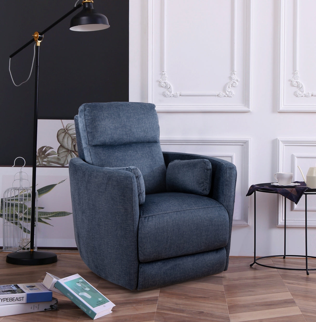Navy Blue Fabric Rocker Recliner – IF-6340-M Recliner