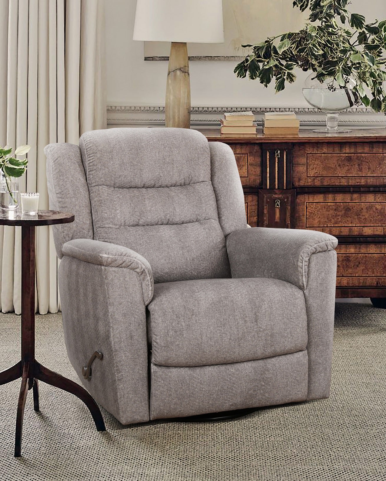 Light Grey Fabric Rocker Recliner – IF-6345-M Recliner