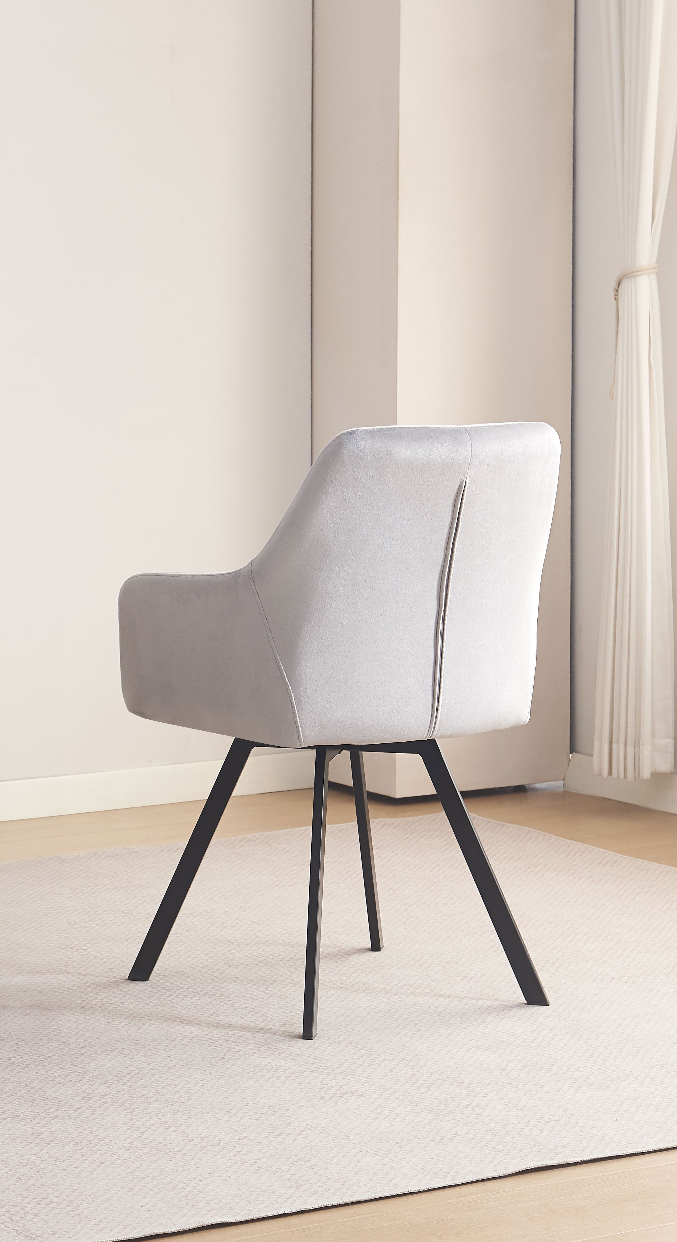Upholstered in soft light grey velvet Dinette Set – T-1410 C-1411