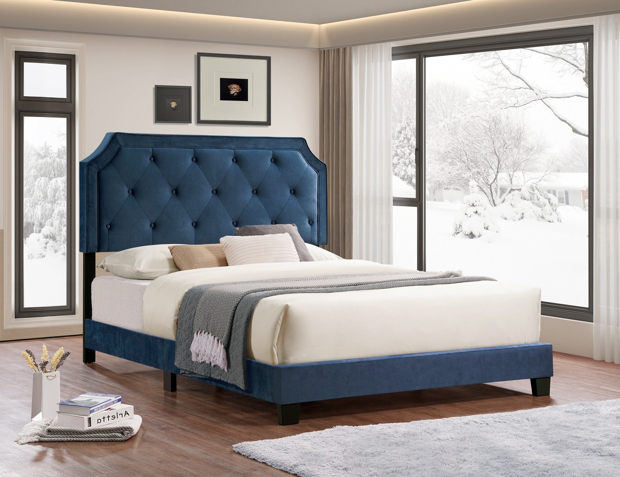 Image of if-5611 - double or queen or king bed - platform bed includes mattress support.