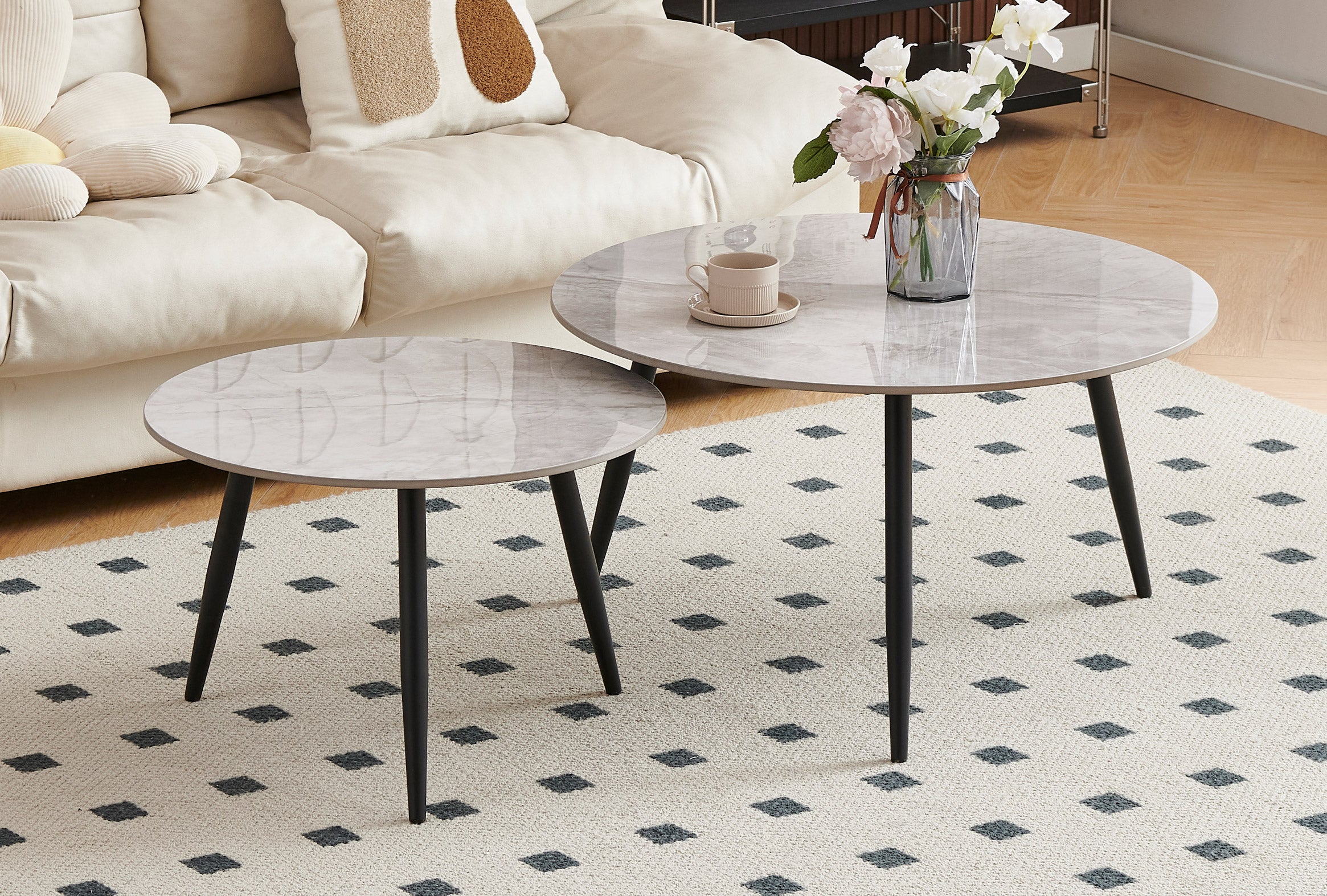 Armani Grey Sintered Stone Marble Top Coffee / Side Table – IF-2211
