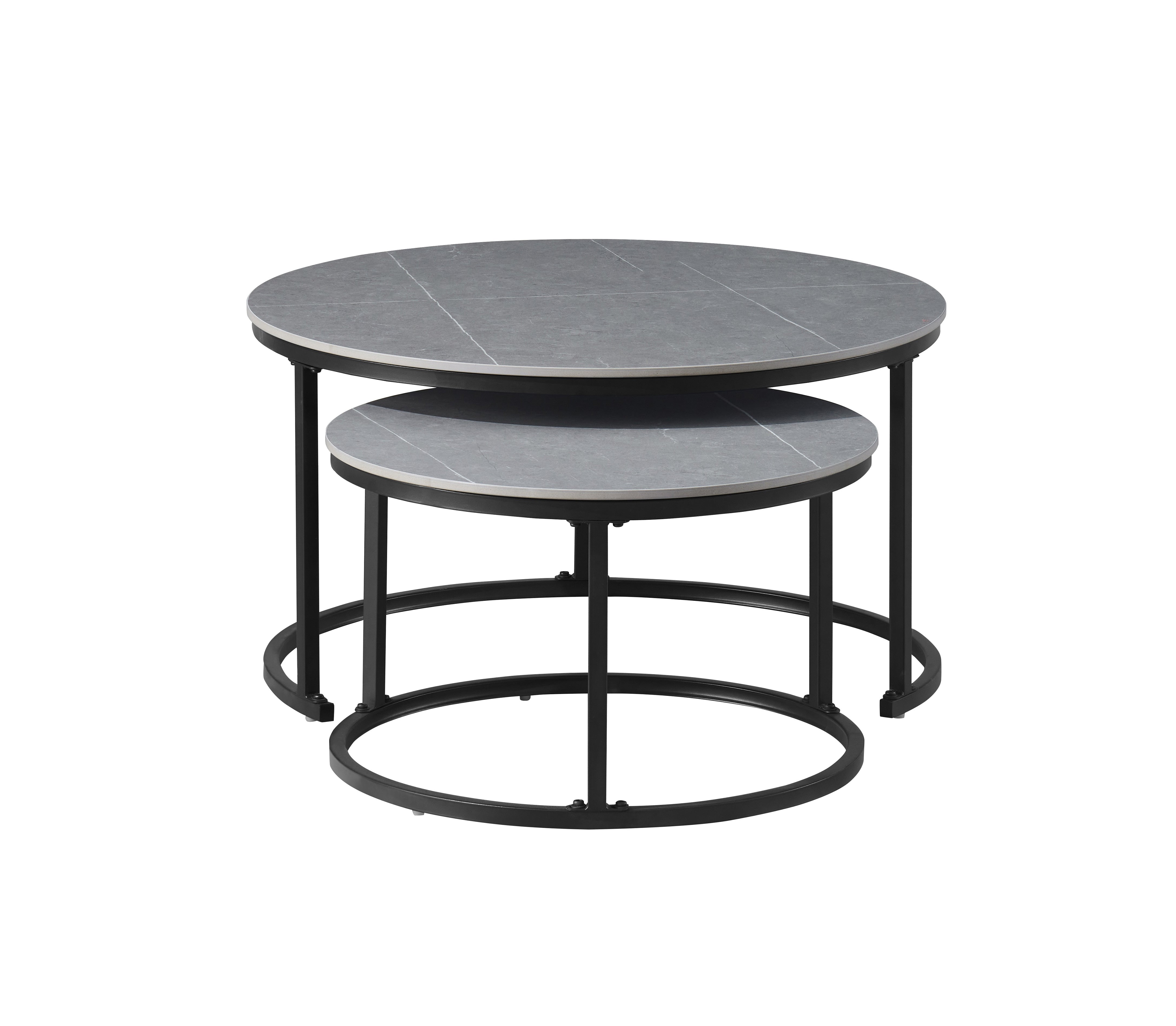 Sintered Stone Armani Marble Top With Black Steel Base Coffee / Side Table – IF-2631