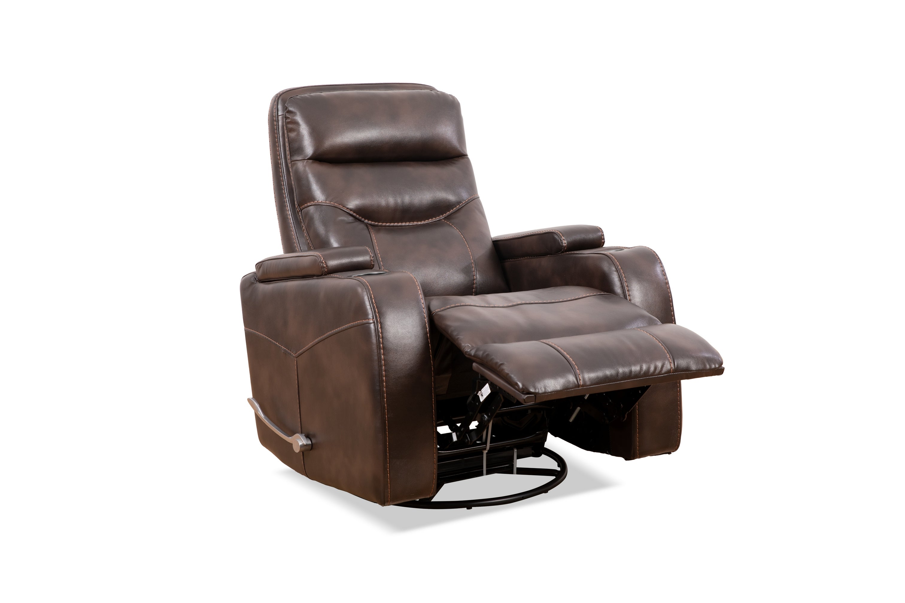 Brown Leather Power Recliner with Cupholder – IF-6311-M Recliner