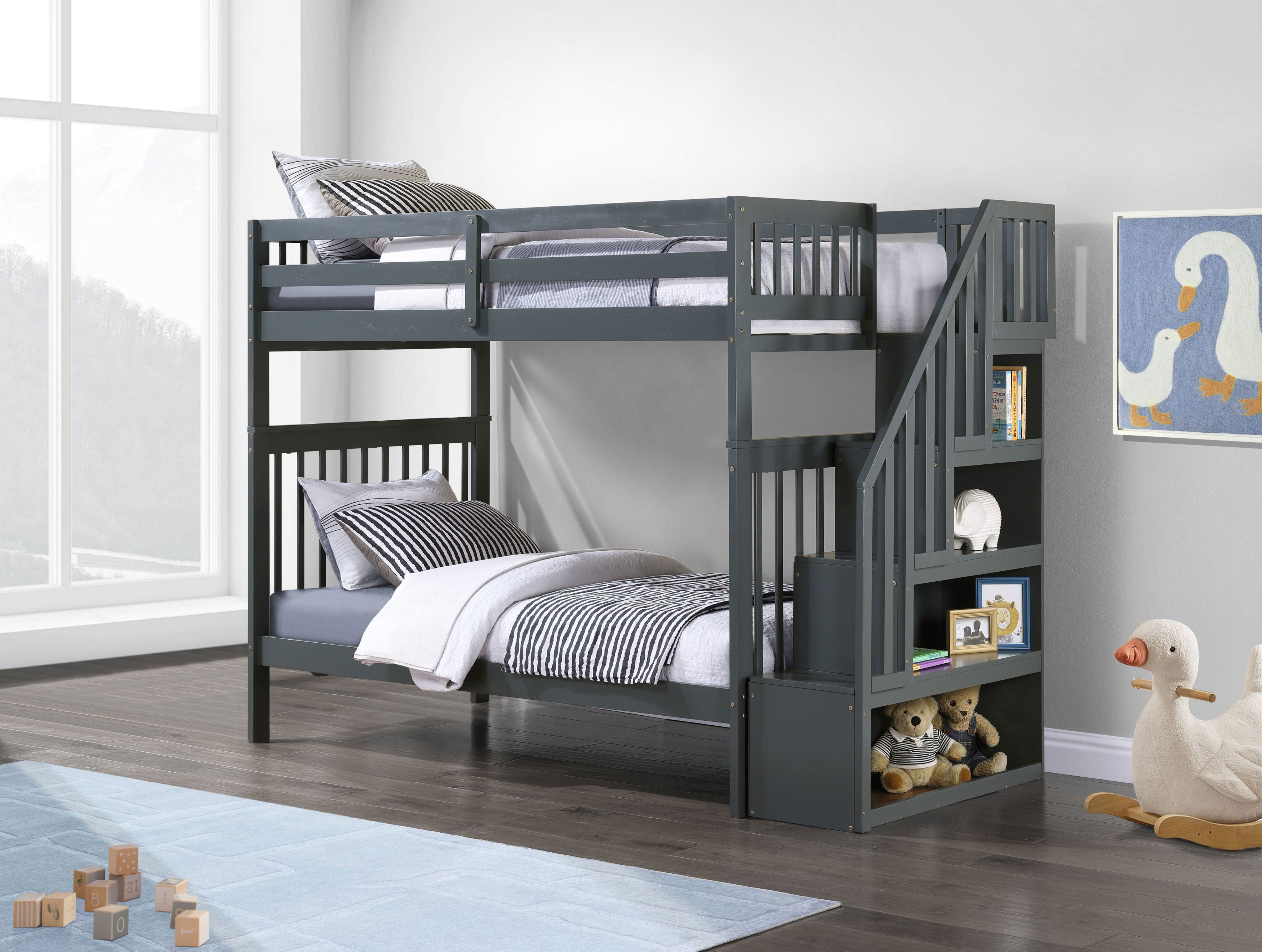 Please note The staircase is Reversible and can be installed on the Left or Right Side Bunk Bed –...