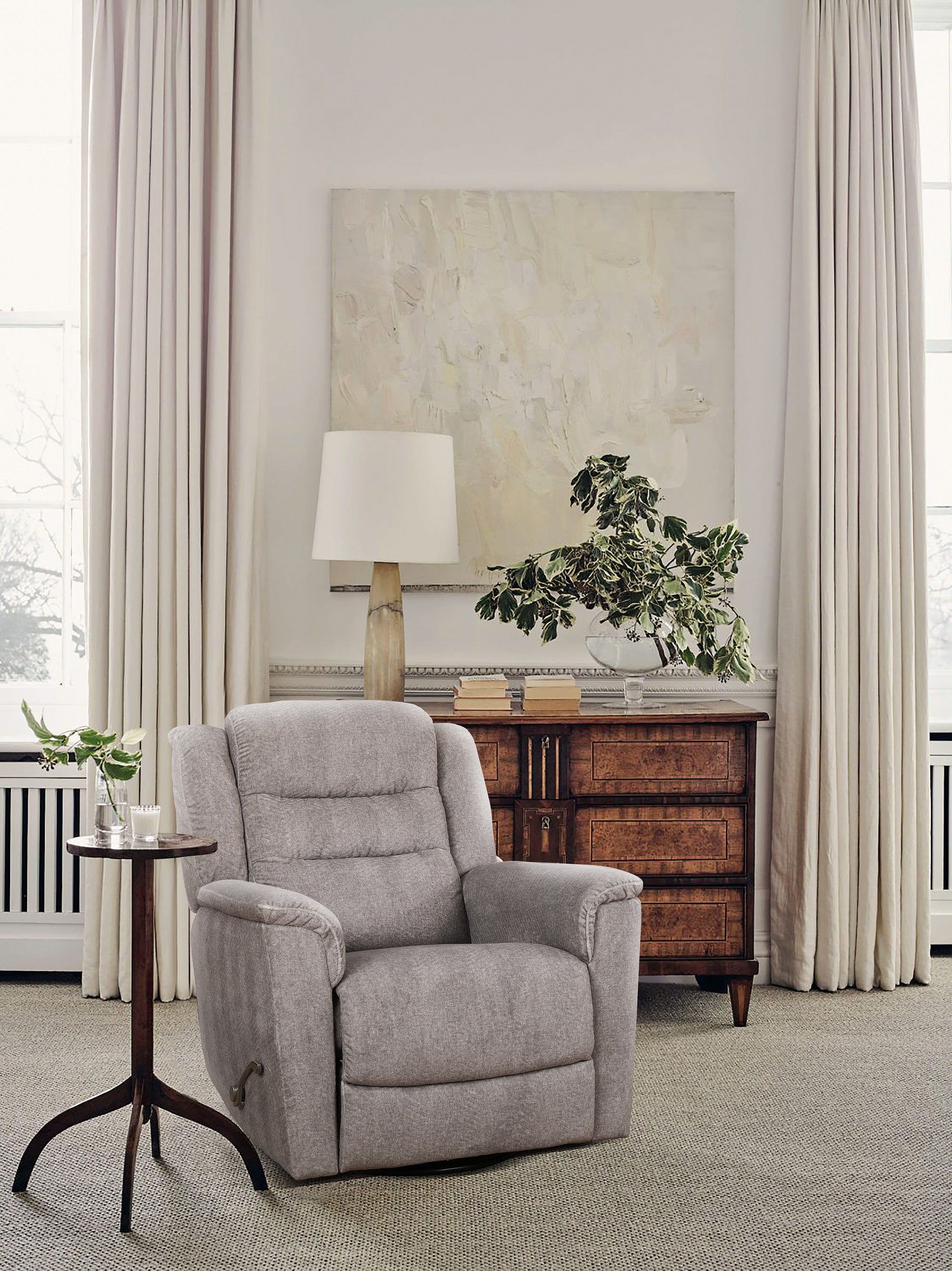 Light Grey Fabric Rocker Recliner – IF-6345-M Recliner
