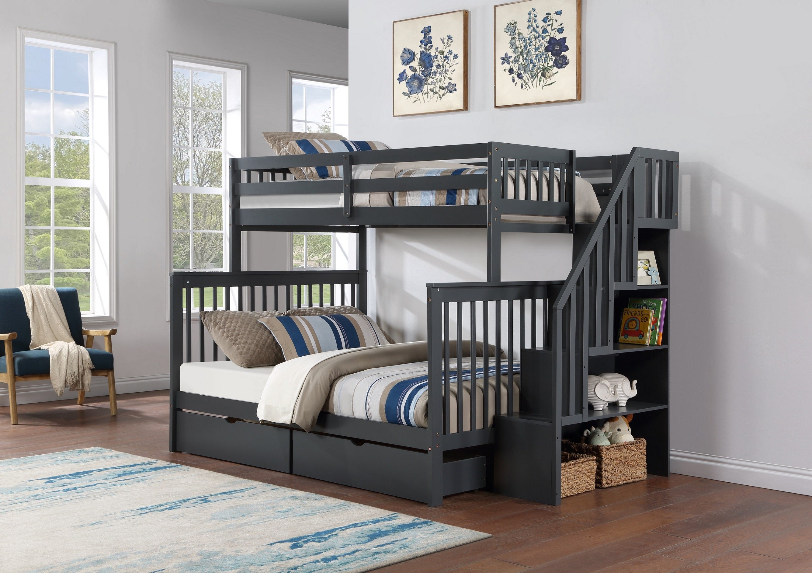 Please note The staircase is Reversible and can be installed on the Left or Right Side Bunk Bed –...