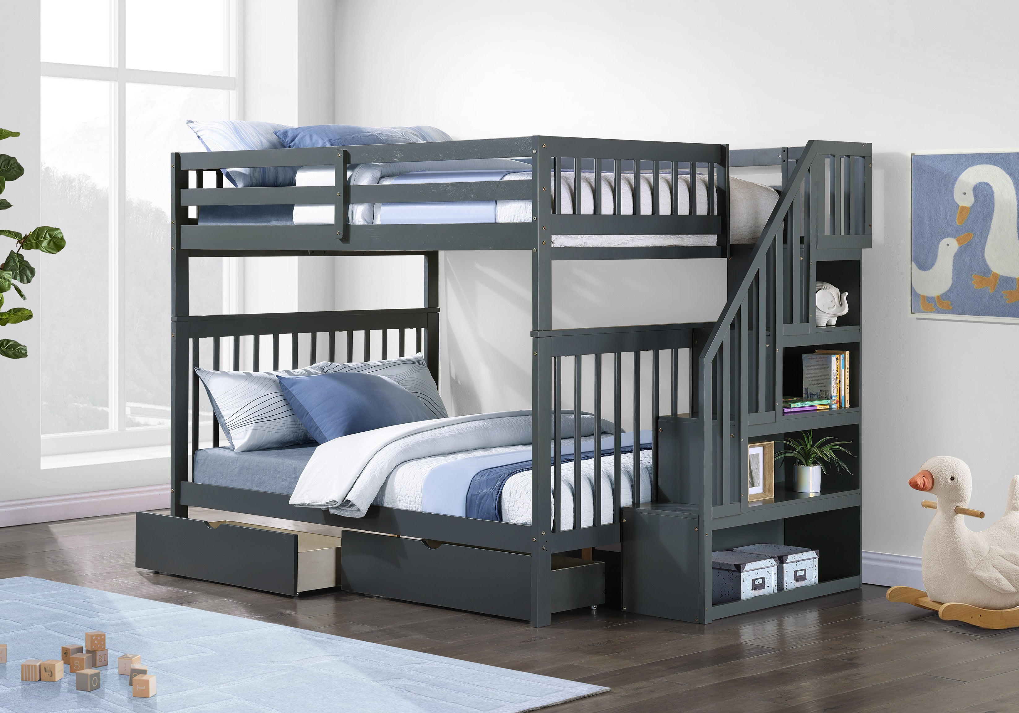 Please note The staircase is Reversible and can be installed on the Left or Right Side Bunk Bed –...