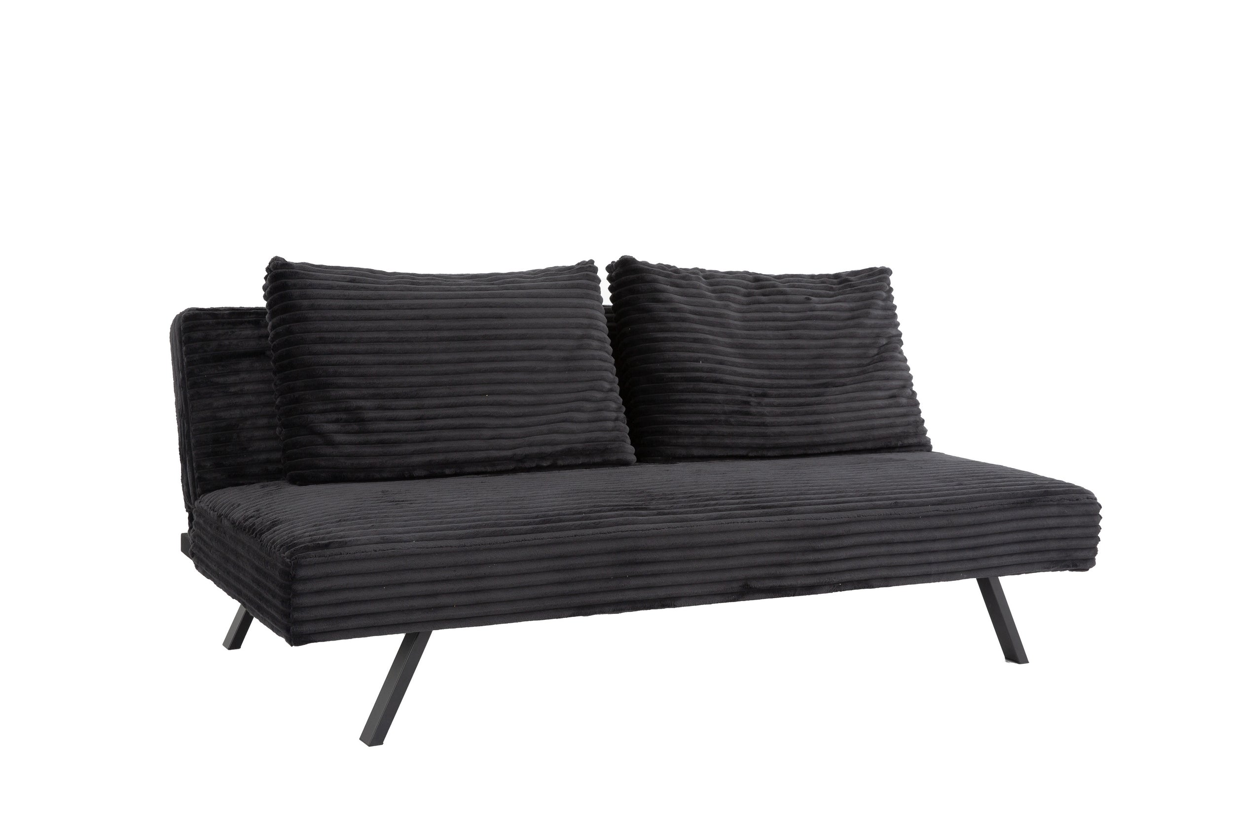 Black Corduroy Sofa Bed with Pillows – IF-8065