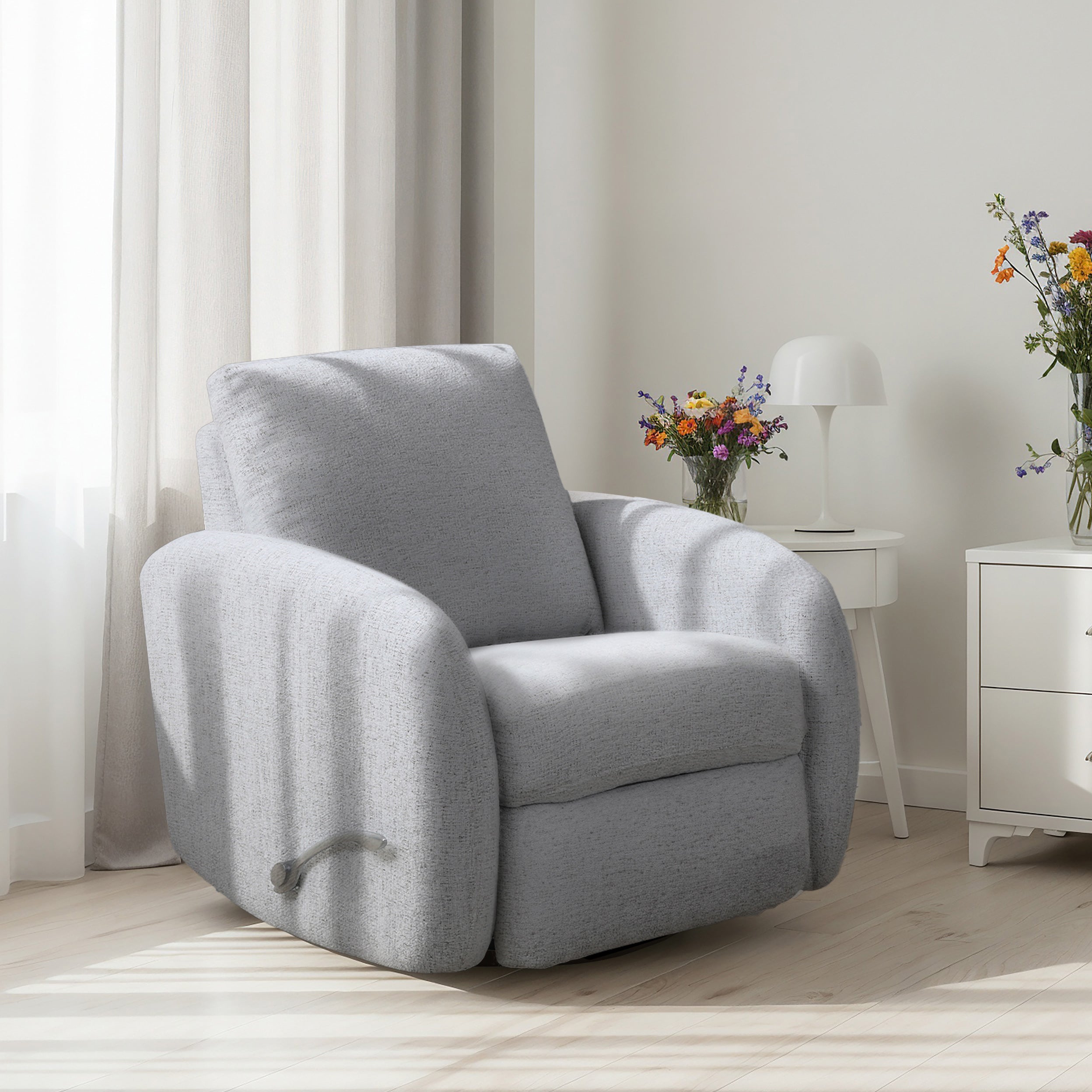 Light Grey Fabric Rocker Recliner – IF-6355-M Recliner