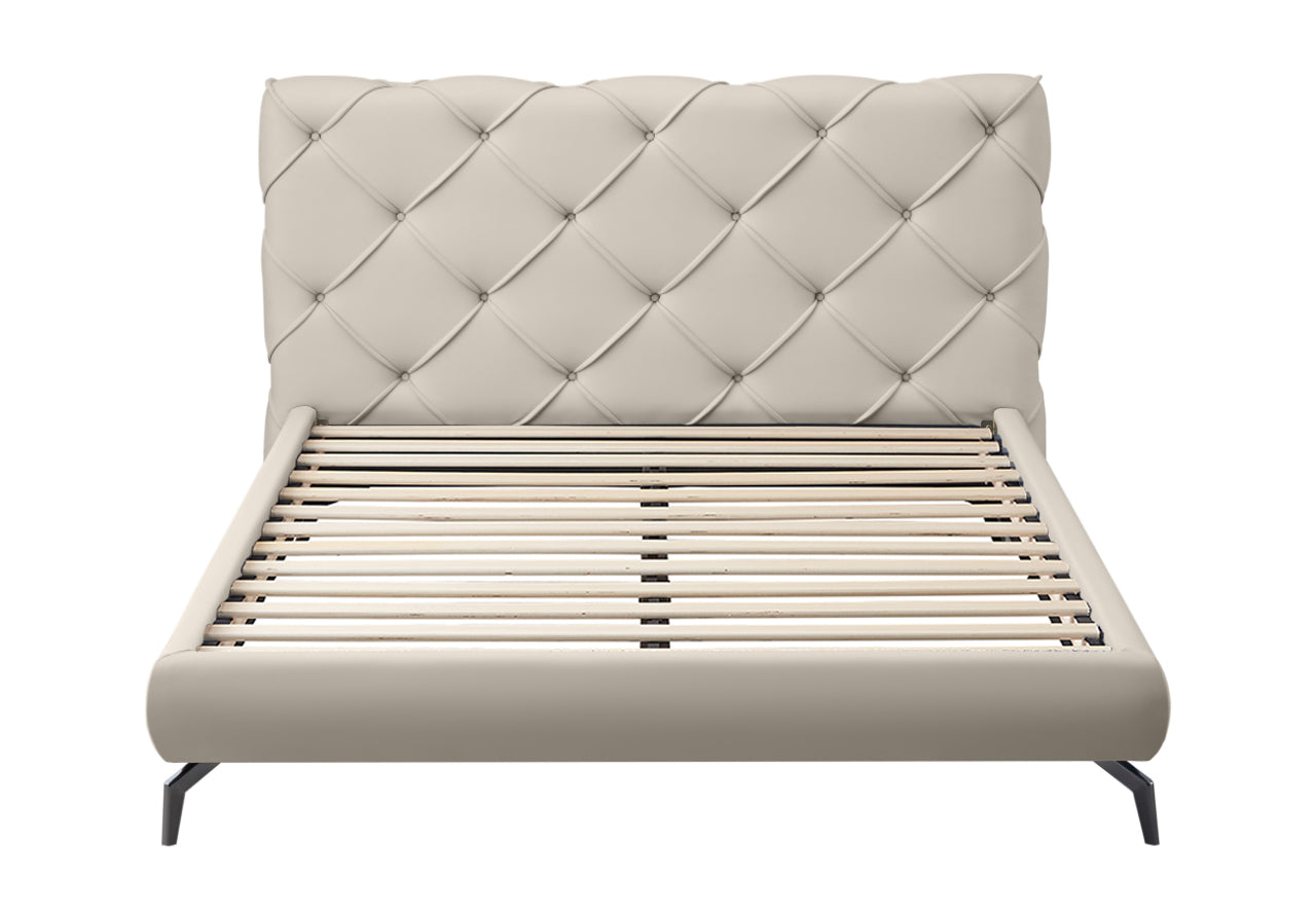 Ivory Tufted Platform Bed – IF-5945