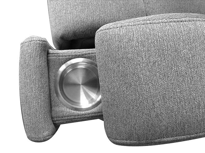 Grey Fabric Power Recliner with USB Port Sofa Recliner Set – IF-8030 (Fabric-Power)