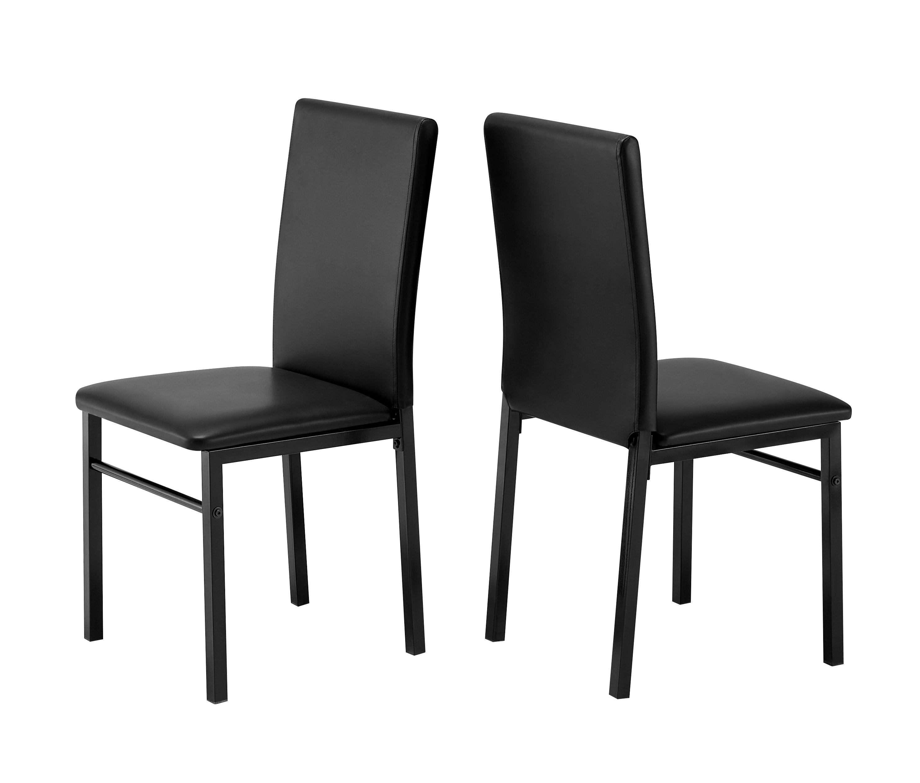 Chairs: Black PU Seat with Black Steel Legs Dinette Set – IF-1056