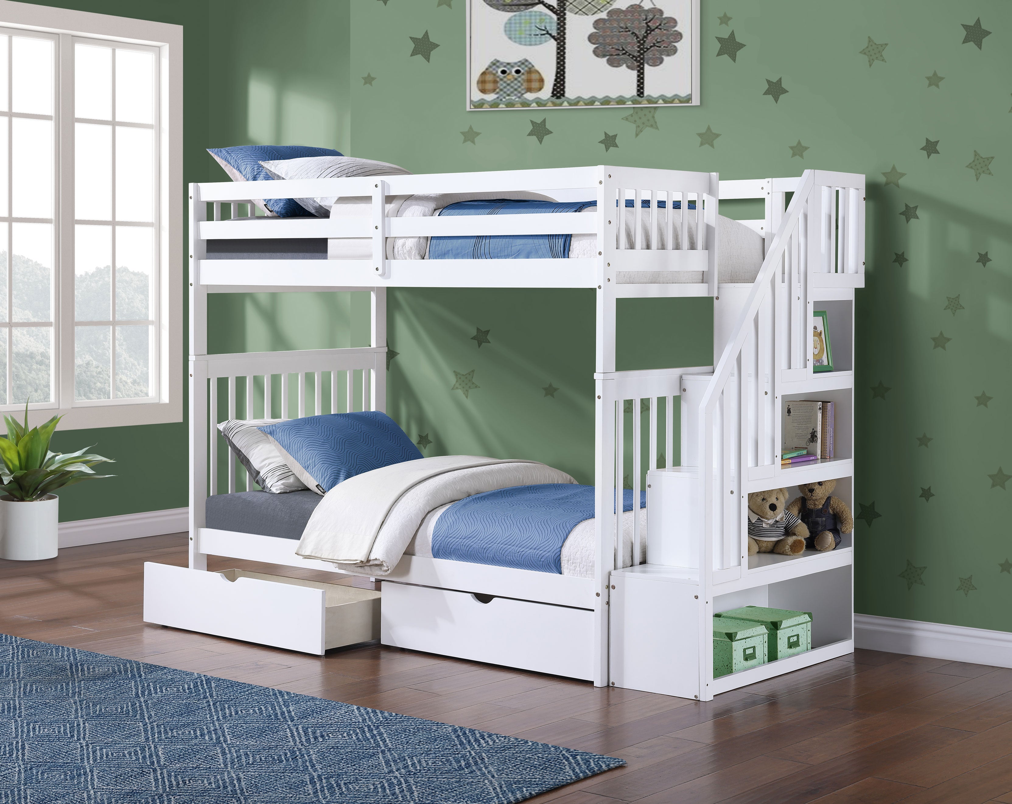 Please note The staircase is Reversible and can be installed on the Left or Right Side Bunk Bed –...