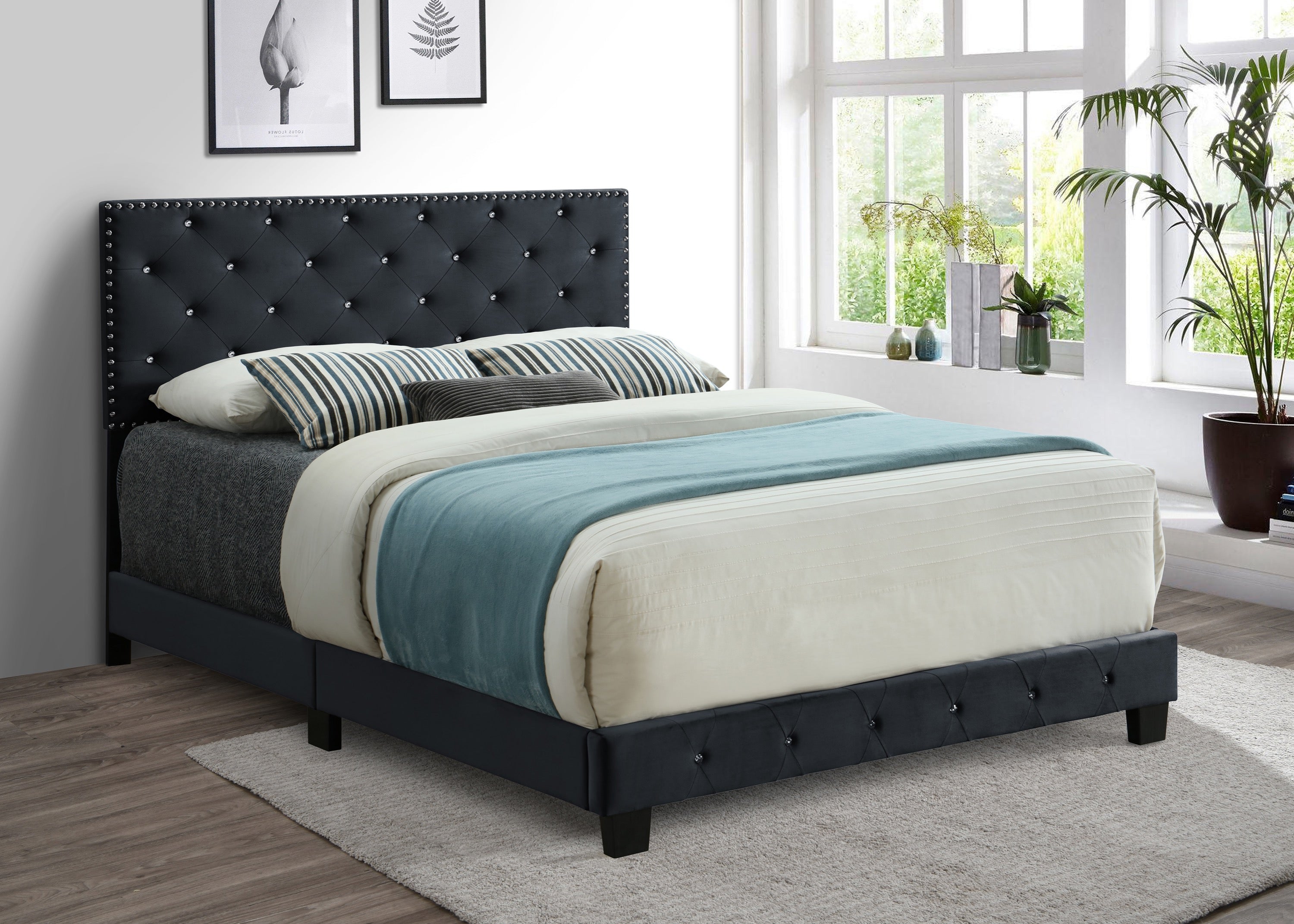 Image of if-5651 - double or queen or king bed - platform bed includes mattress support.
