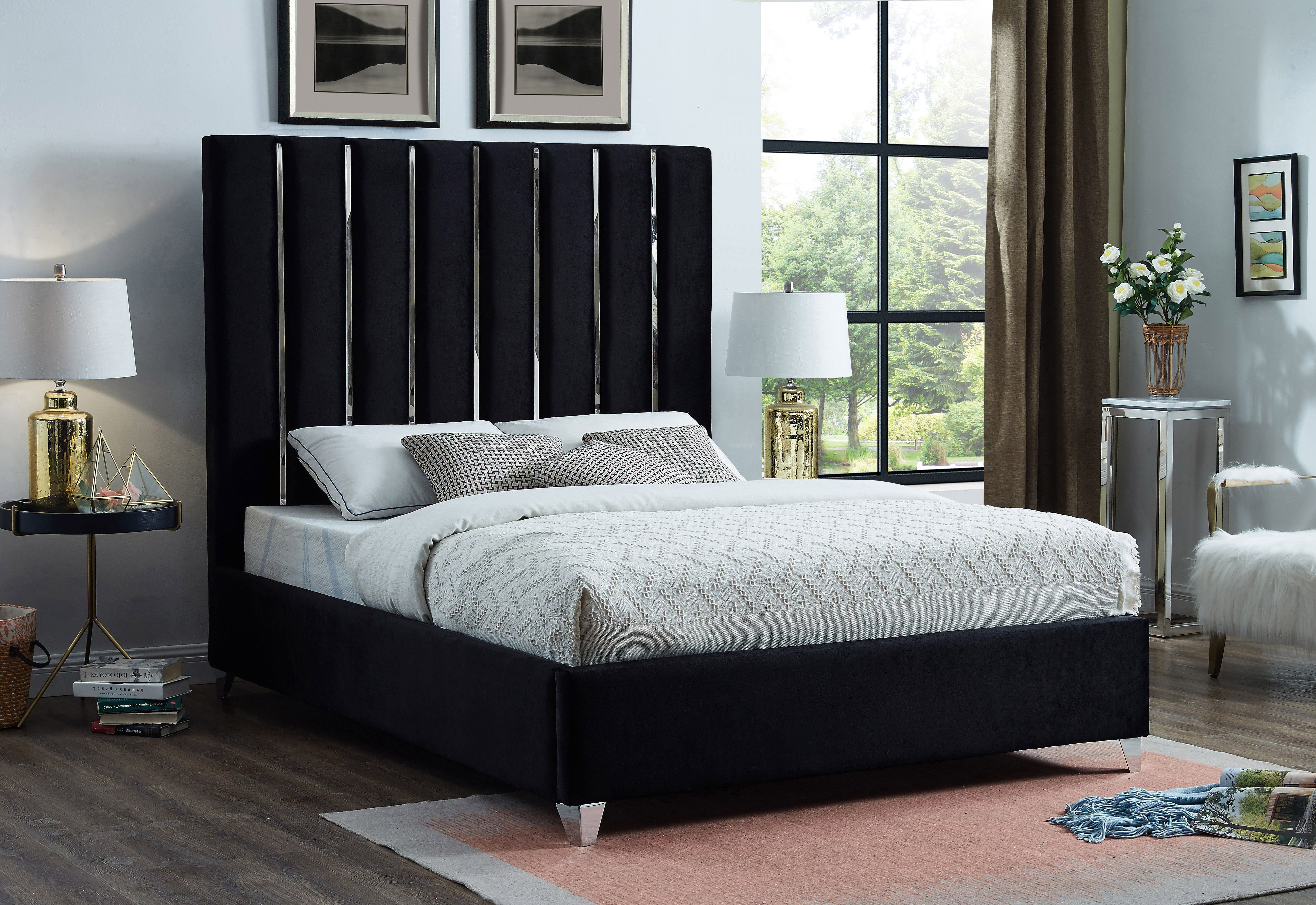 Image of if-5621 - queen or king bed - platform bed includes mattress support.