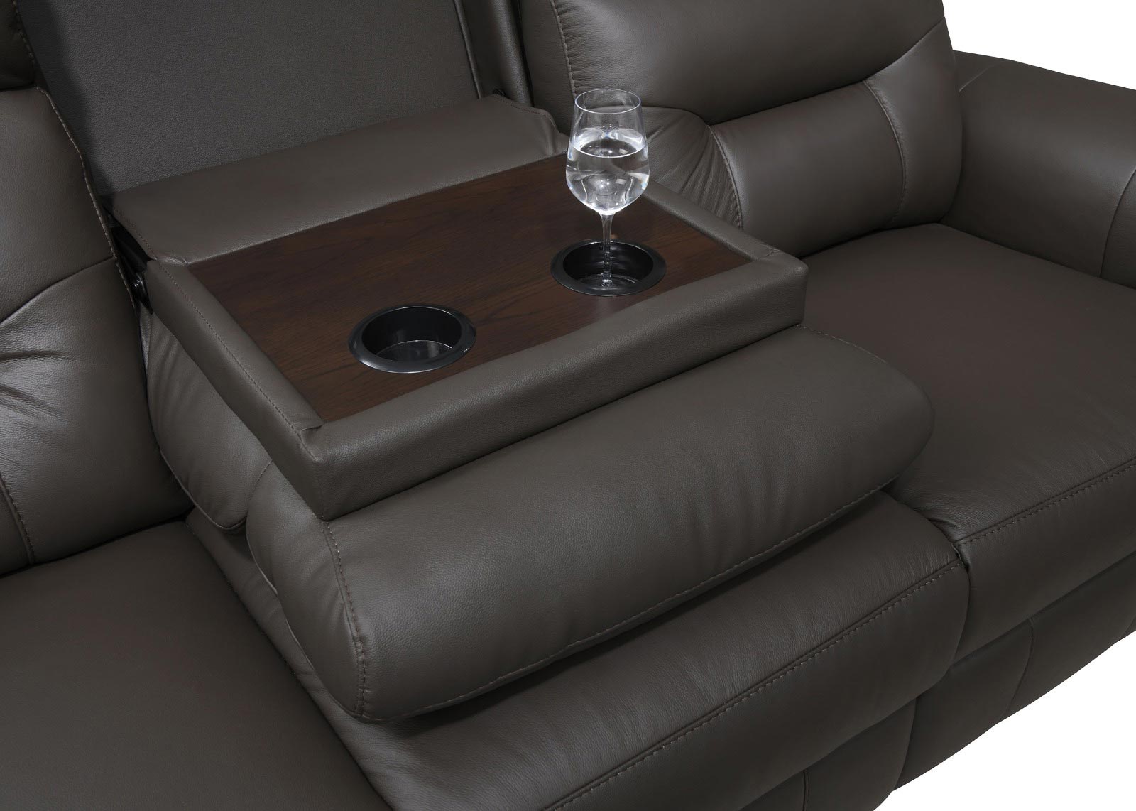 Charcoal Leather Power Reclining Sofa Set with Console – IF-8140 (Leather Match-Power)