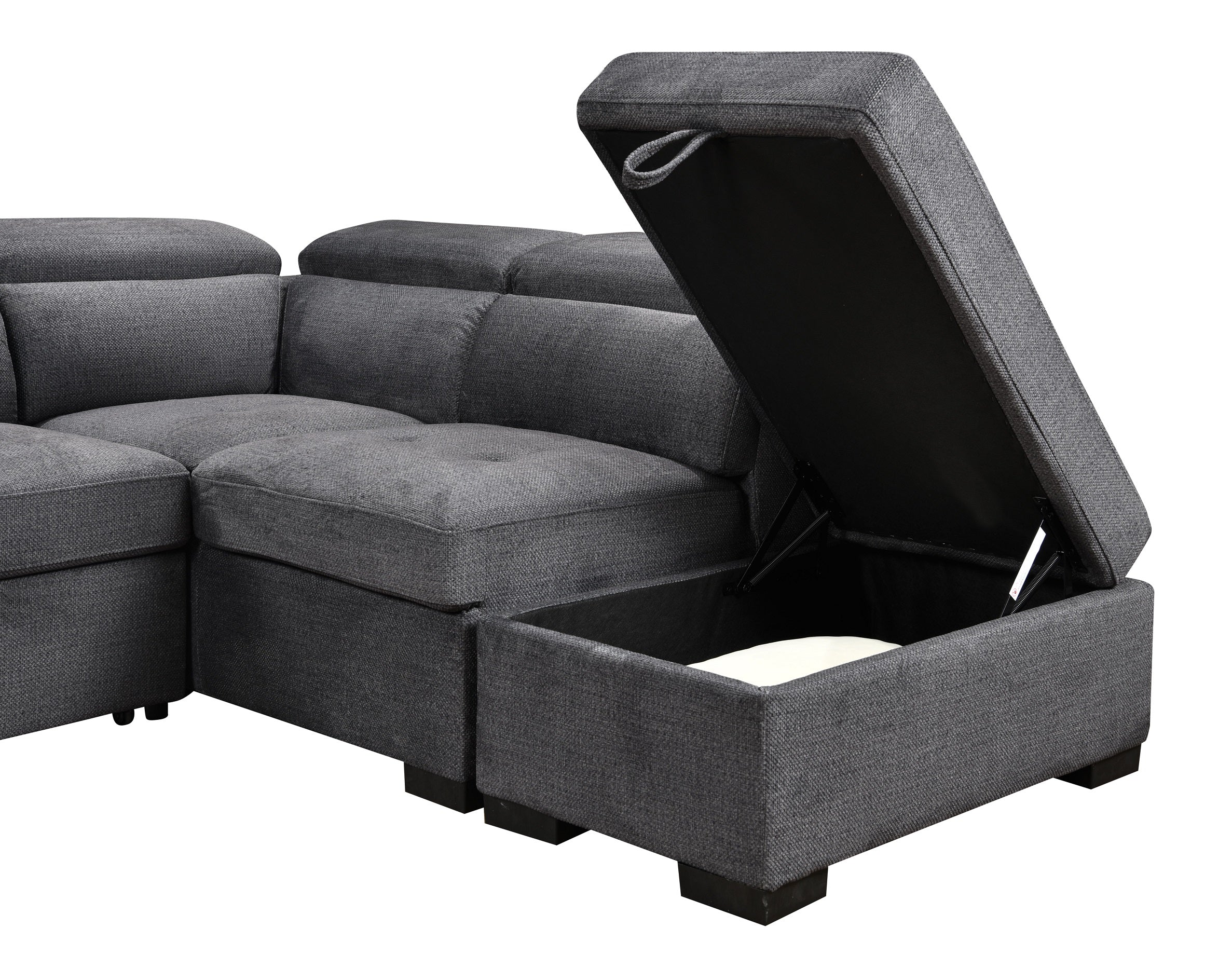 Grey Sectional Sofa with Storage Ottoman – IF-9090 LHF