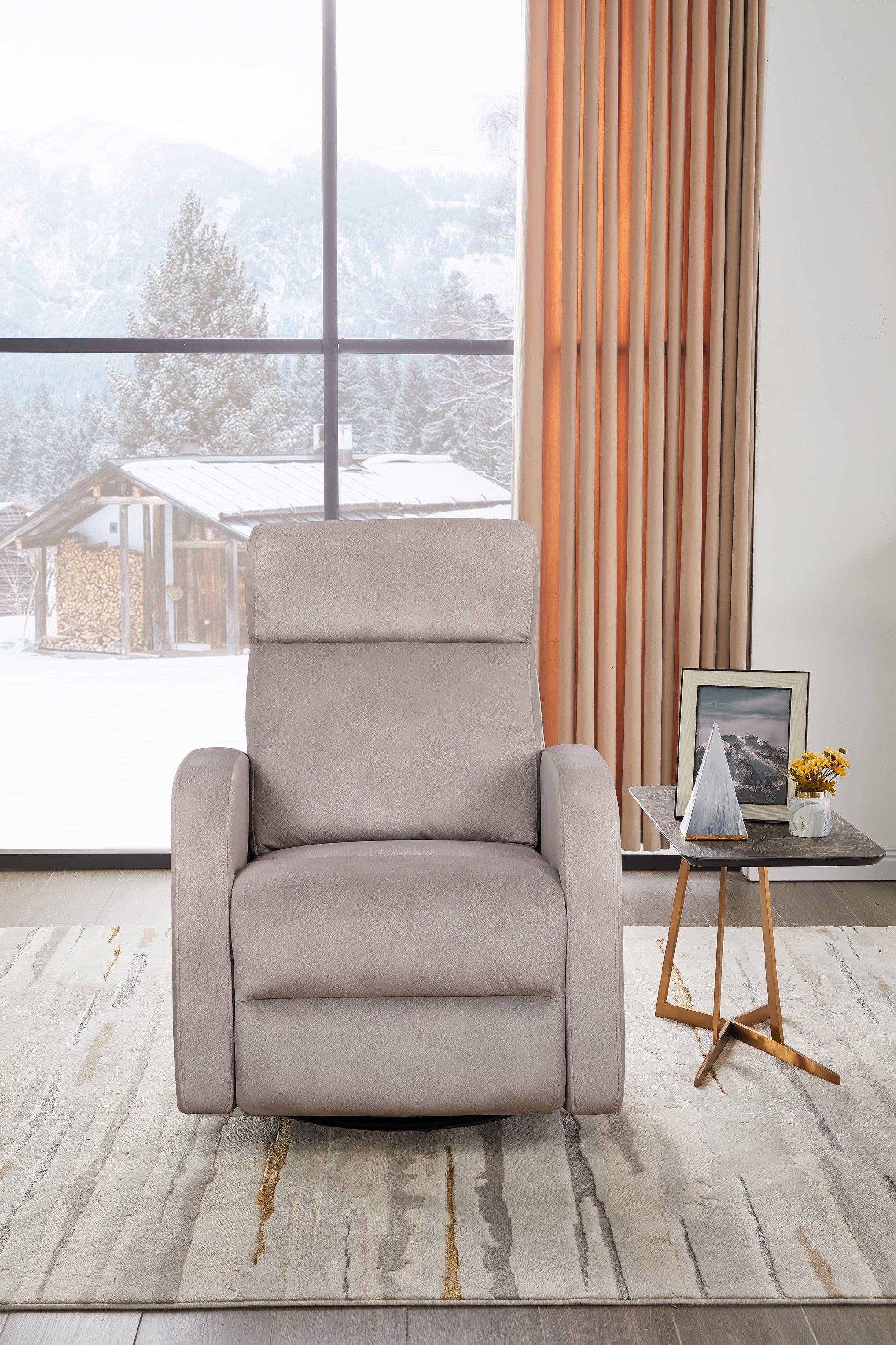 Light Grey Fabric Rocker Recliner – IF-6337-M Recliner