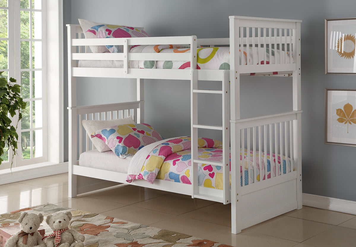 White Finish Bunk Bed – B-121W