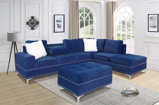 Ivy Grey - Reversible Sectional Velvet