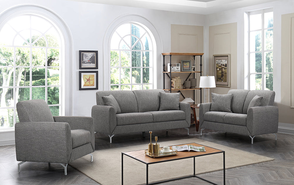 Image of kate sofa set 3 pieces fabric.