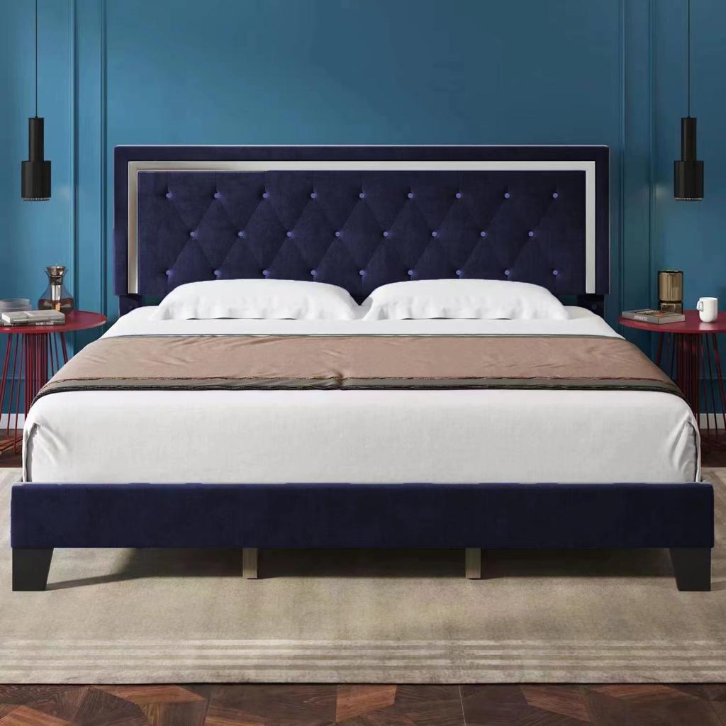 BED LANE - Bed Frame Upholstered VELVET