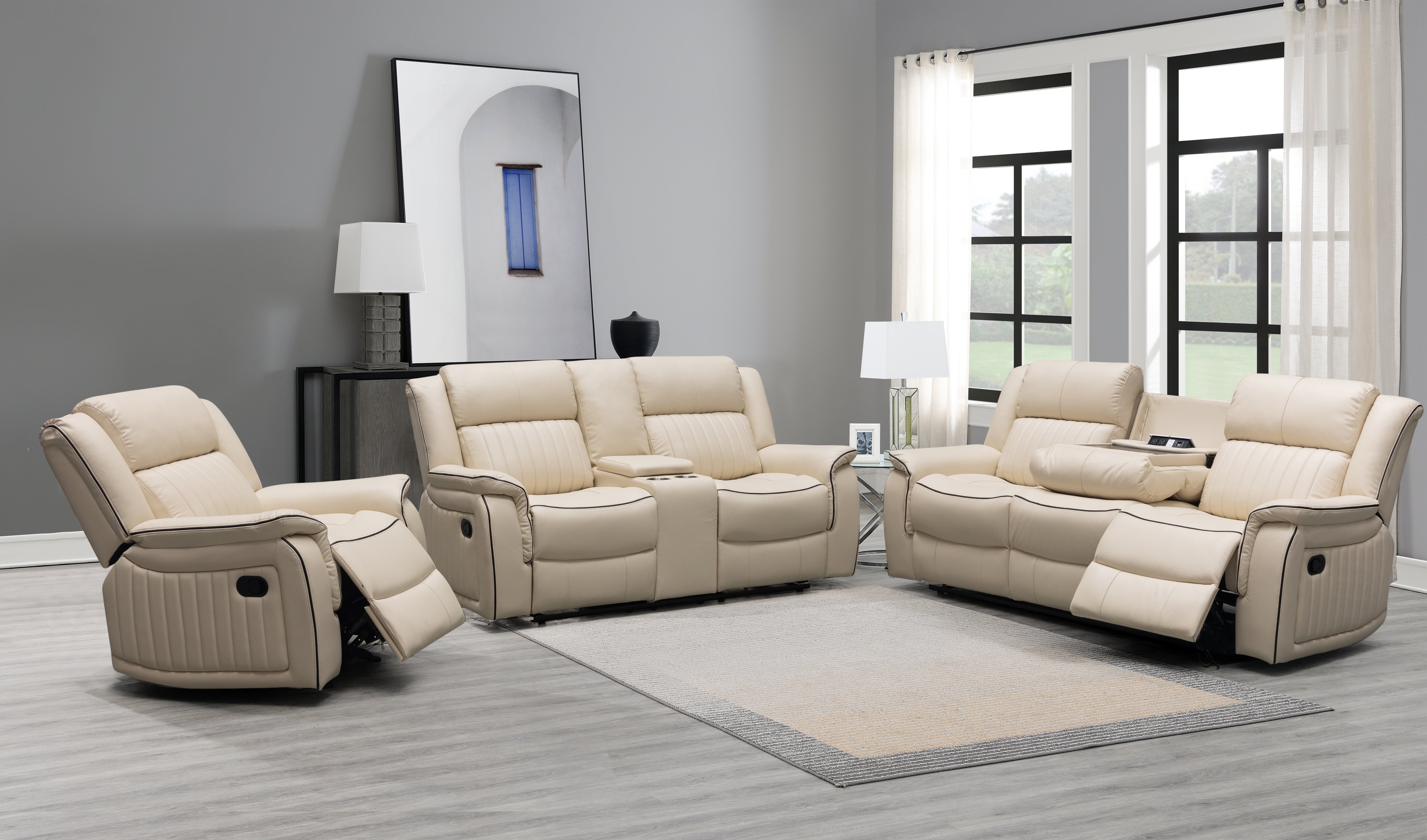 Image of omega recliner sofa set.
