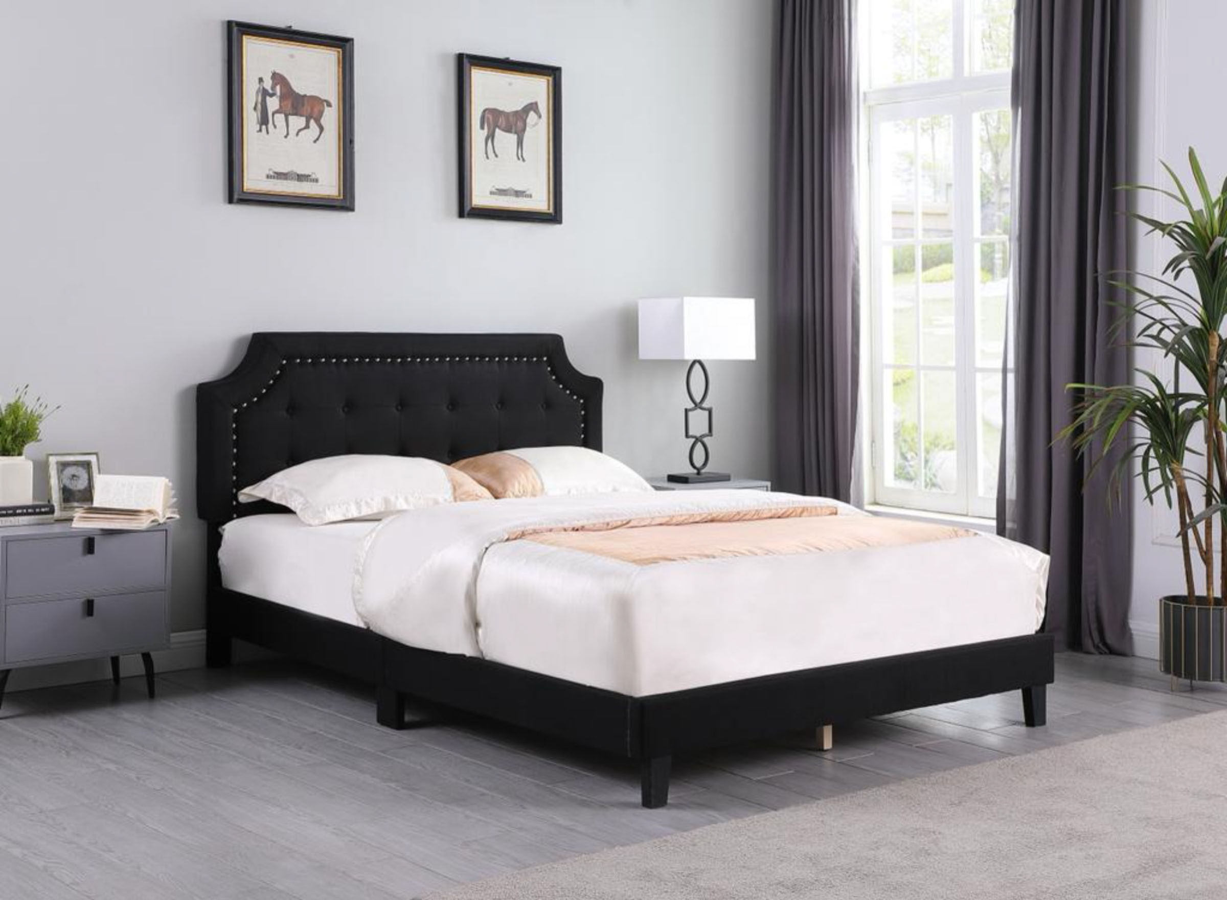BED RAYAN - Bed Frame Upholstered FABRIC