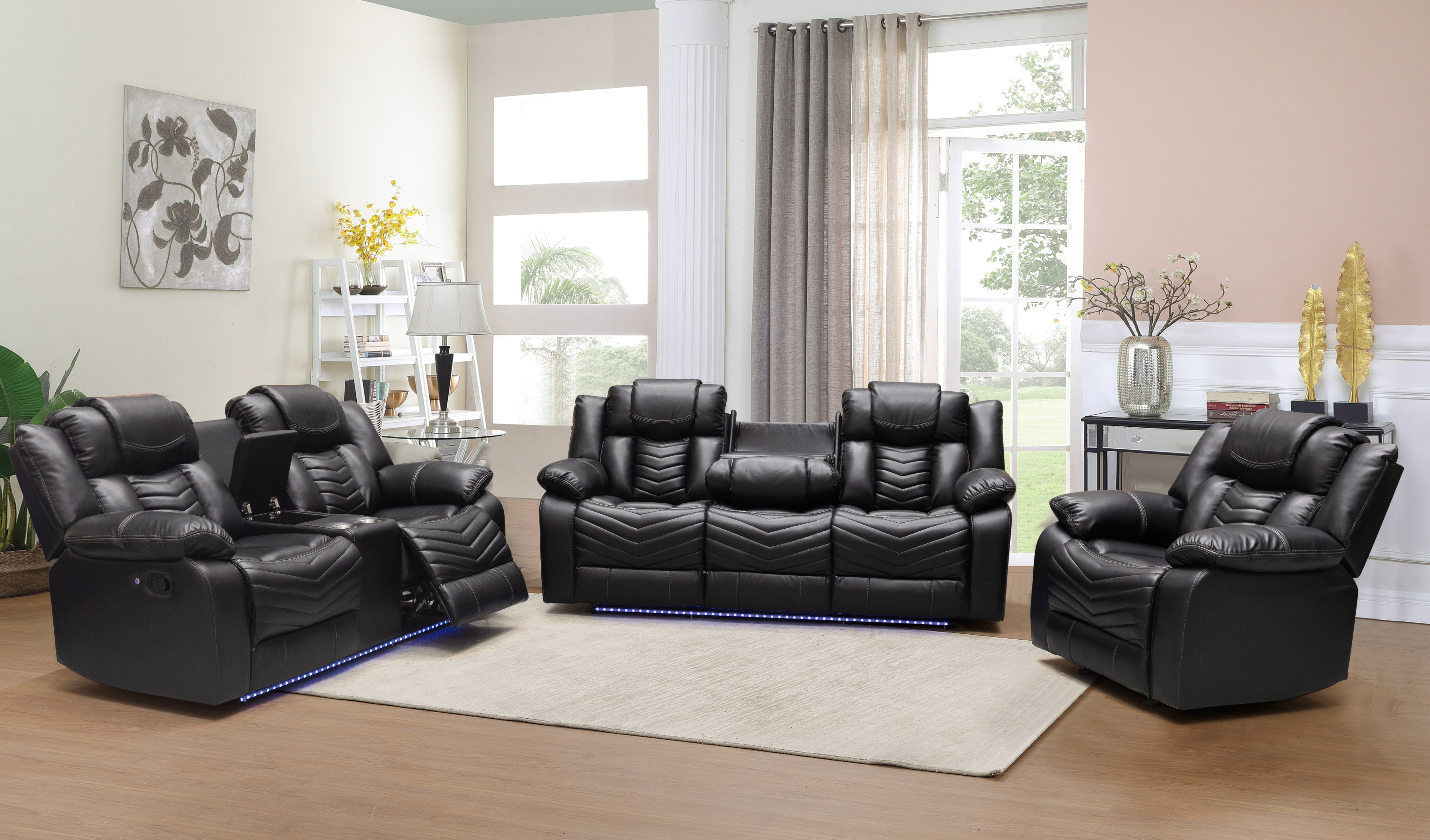 Image of roger recliner sofa set - air leather.