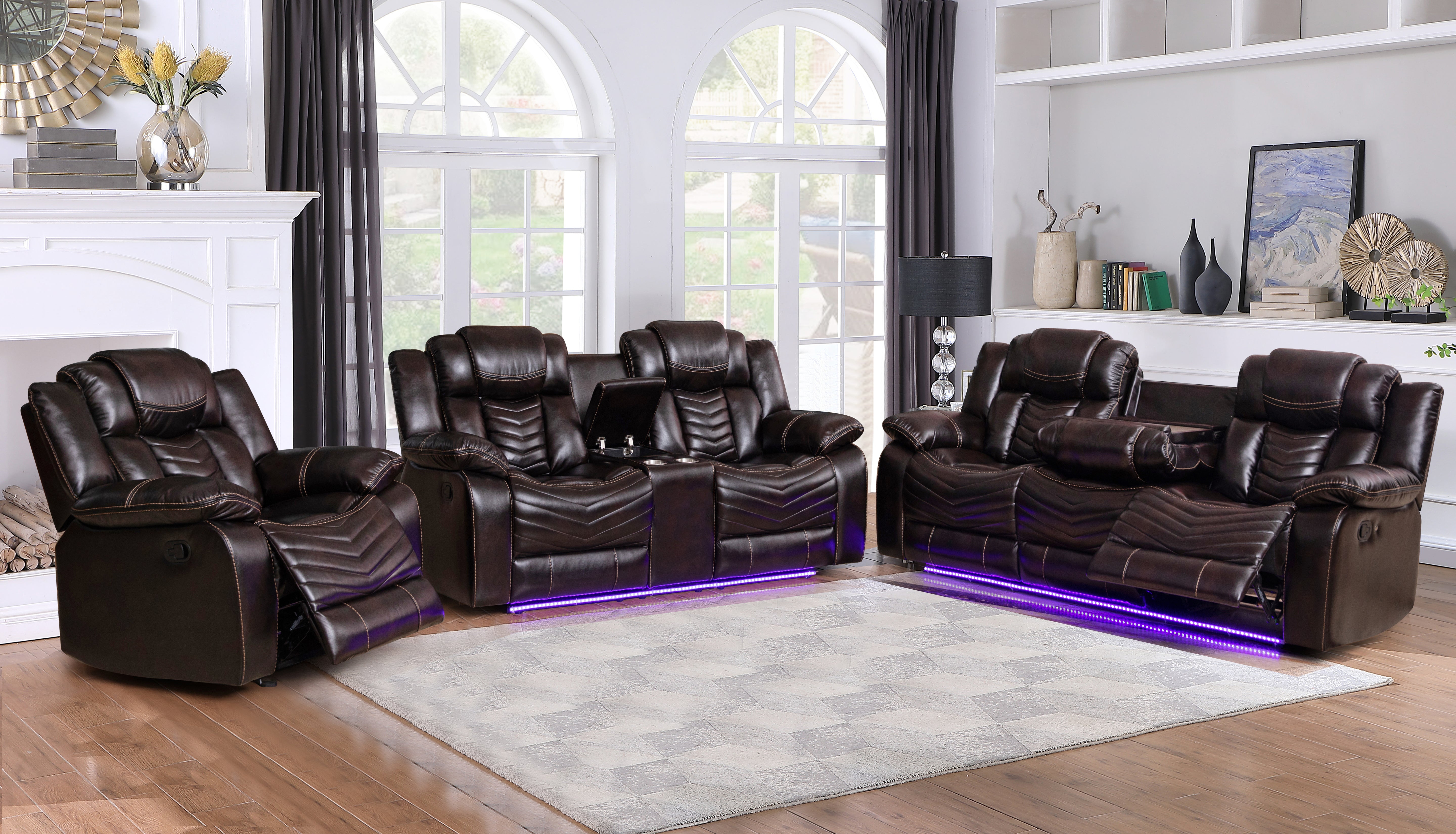 ROGER Recliner Sofa Set - Air Leather