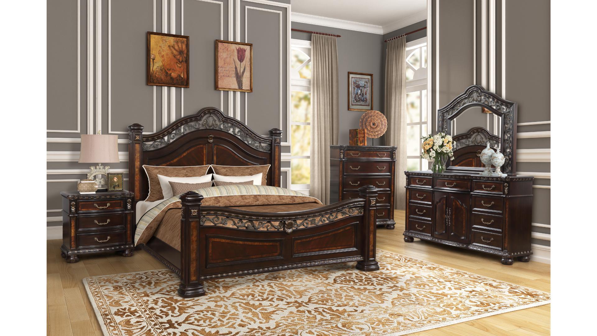 Image of rose bedroom set 8pcs.