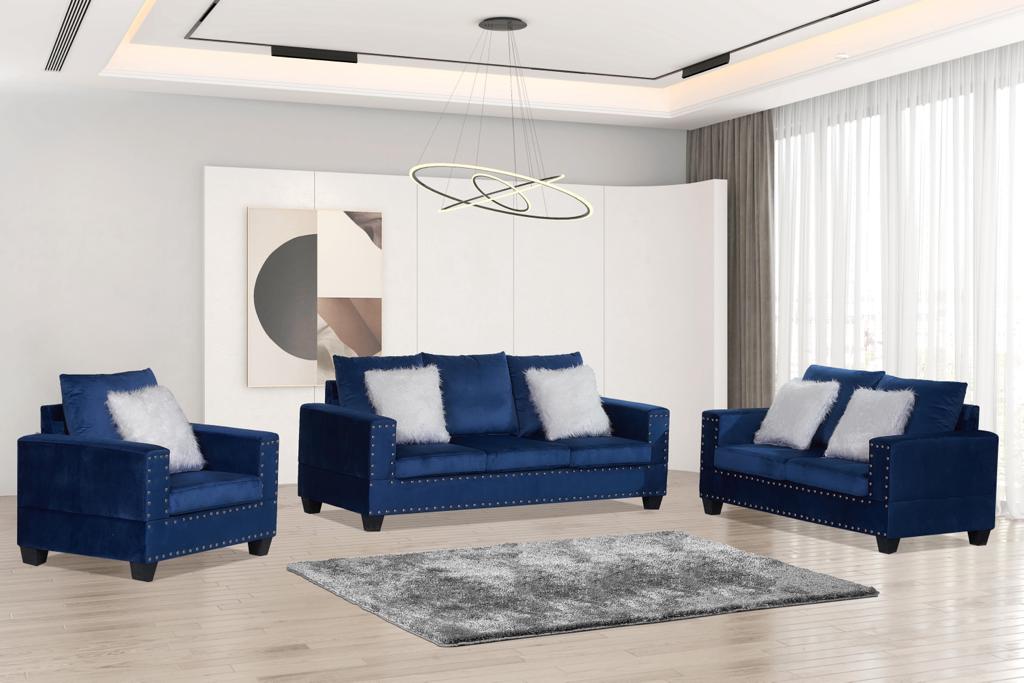 SILVY ENSEMBLE CANAPÉ 3 PIÈCES VELOURS