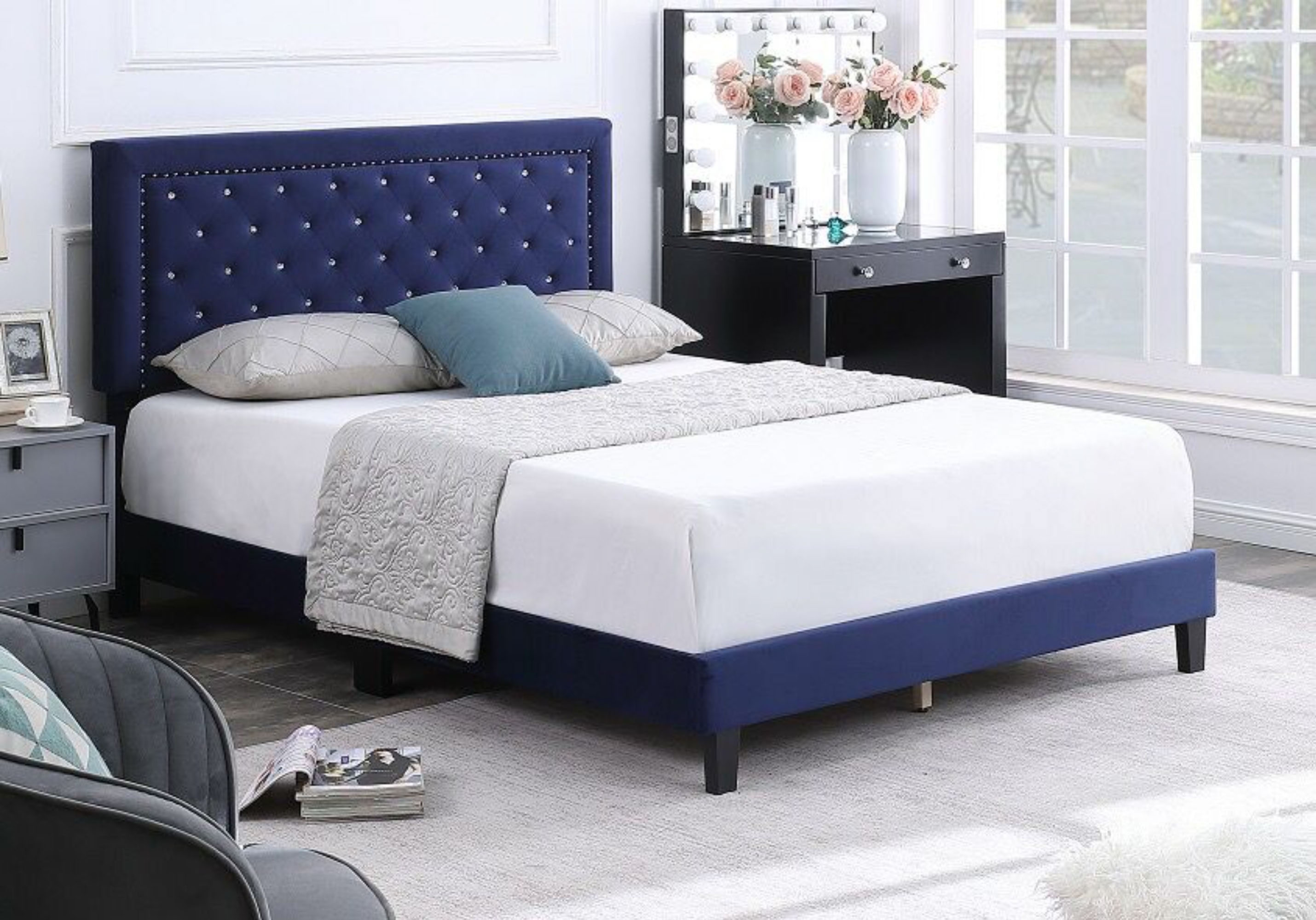 BED SOLO - Bed Frame Upholstered VELVET